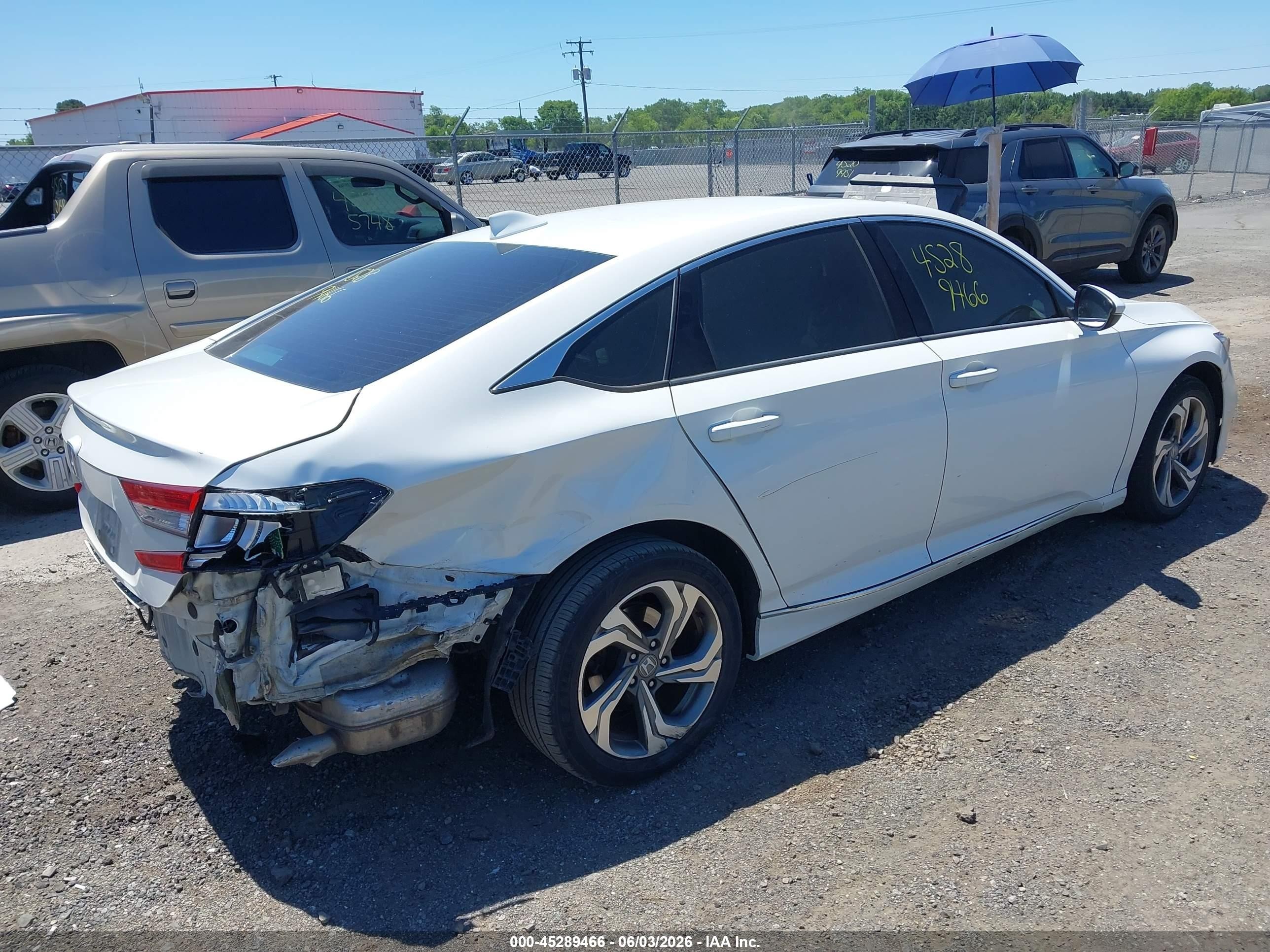 2019 Honda Accord Ex-l 1.5t White vin: 1HGCV1F52KA147166