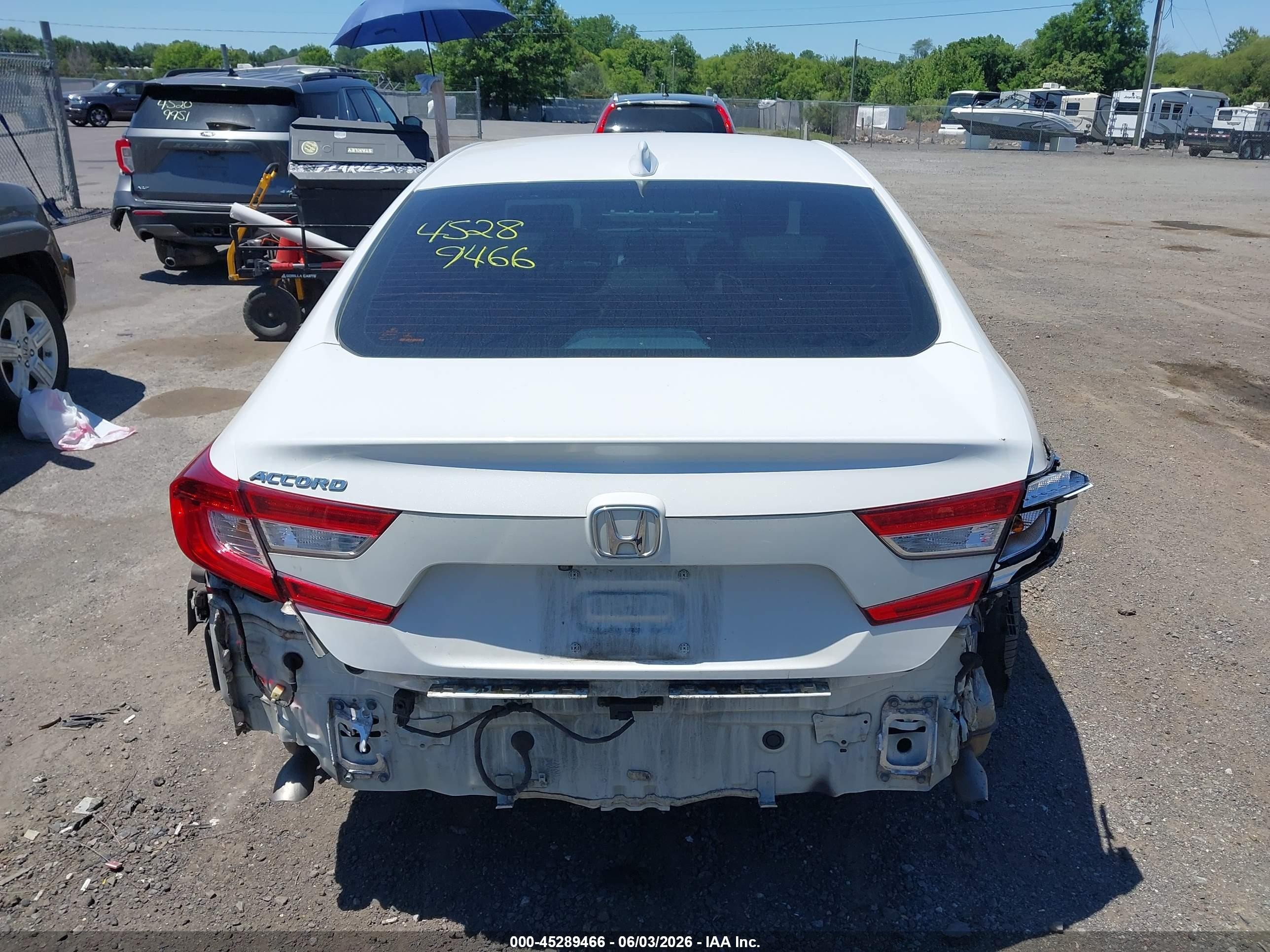 2019 Honda Accord Ex-l 1.5t White vin: 1HGCV1F52KA147166