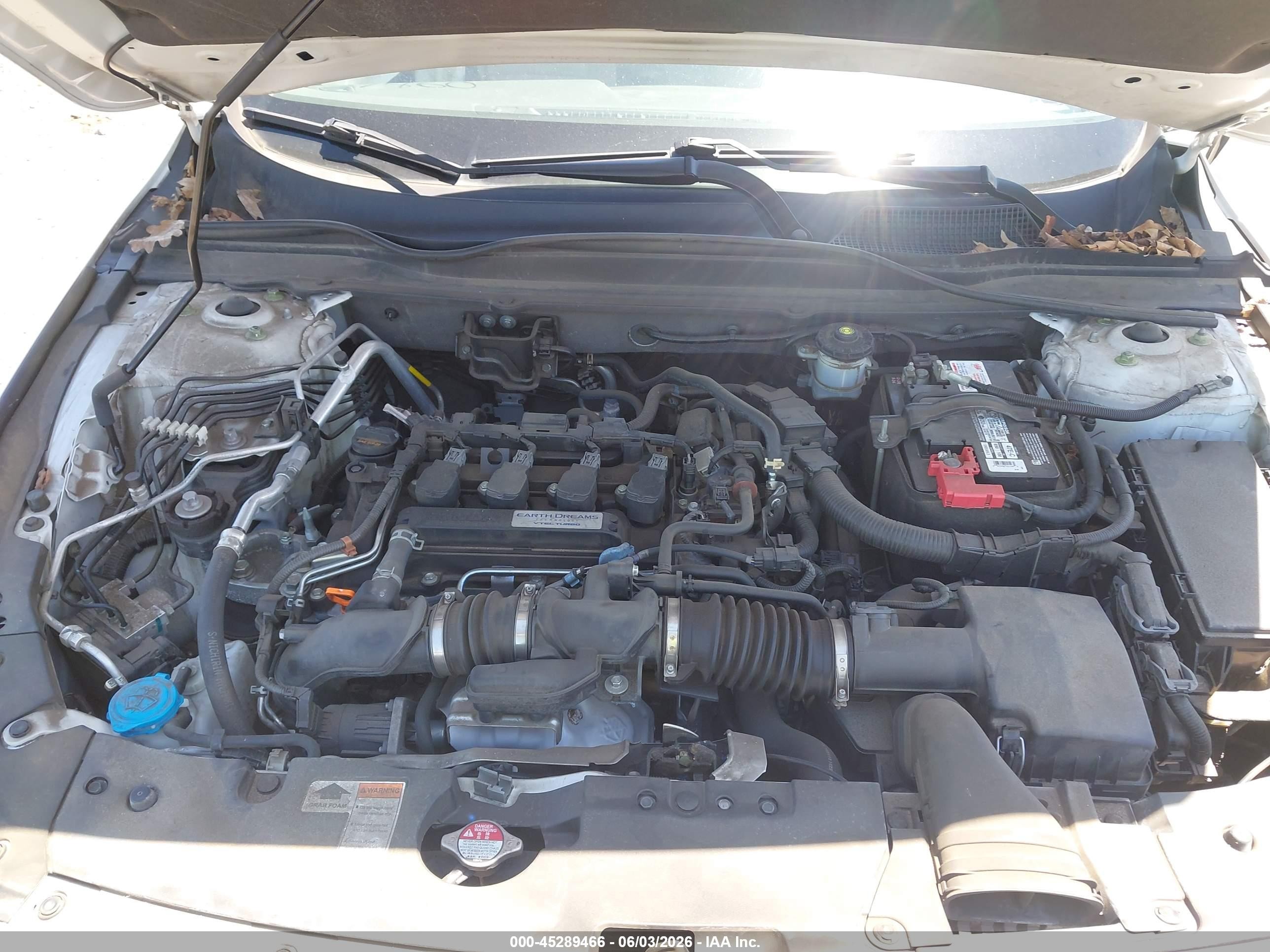 2019 Honda Accord Ex-l 1.5t White vin: 1HGCV1F52KA147166
