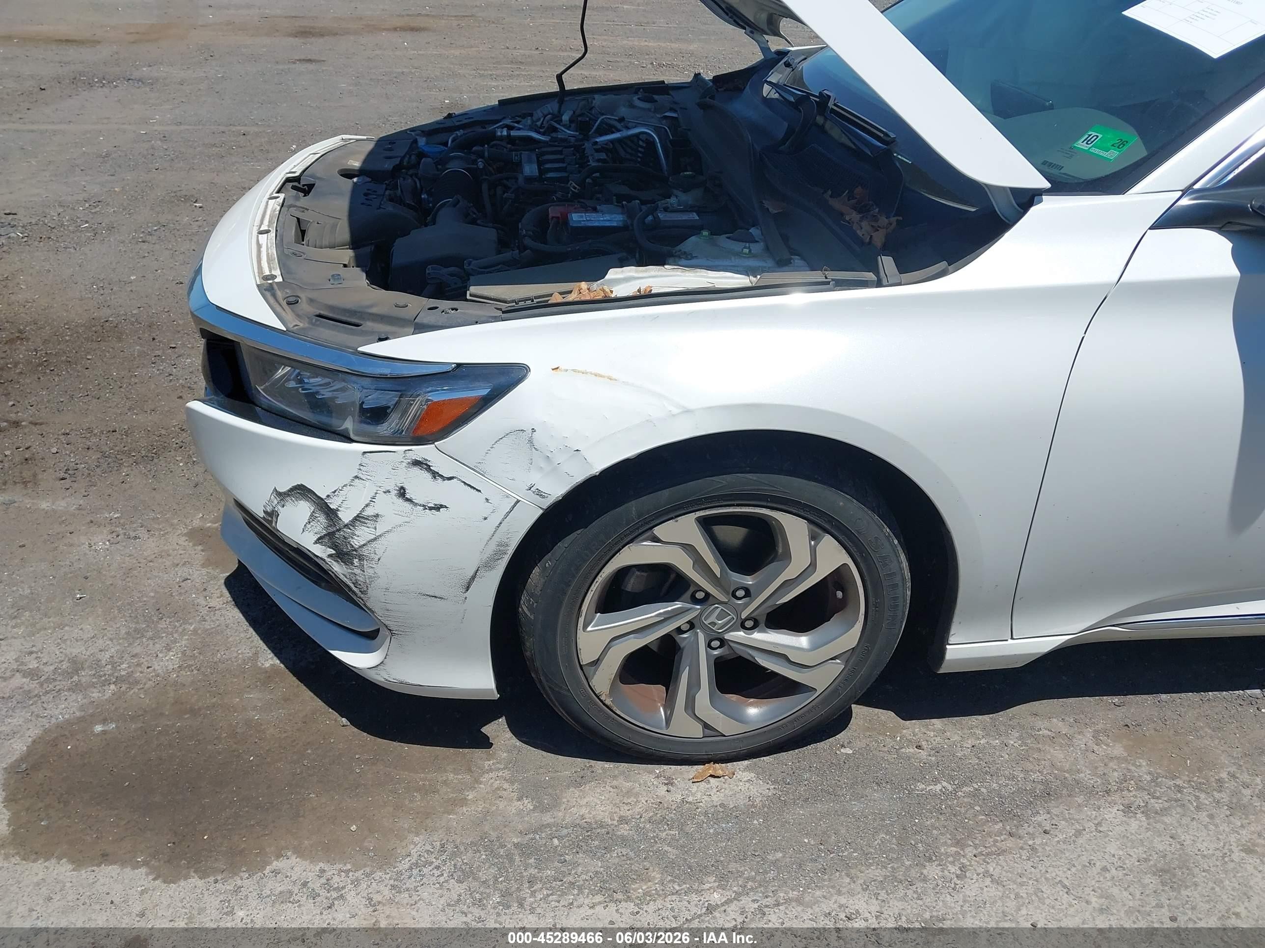 2019 Honda Accord Ex-l 1.5t White vin: 1HGCV1F52KA147166