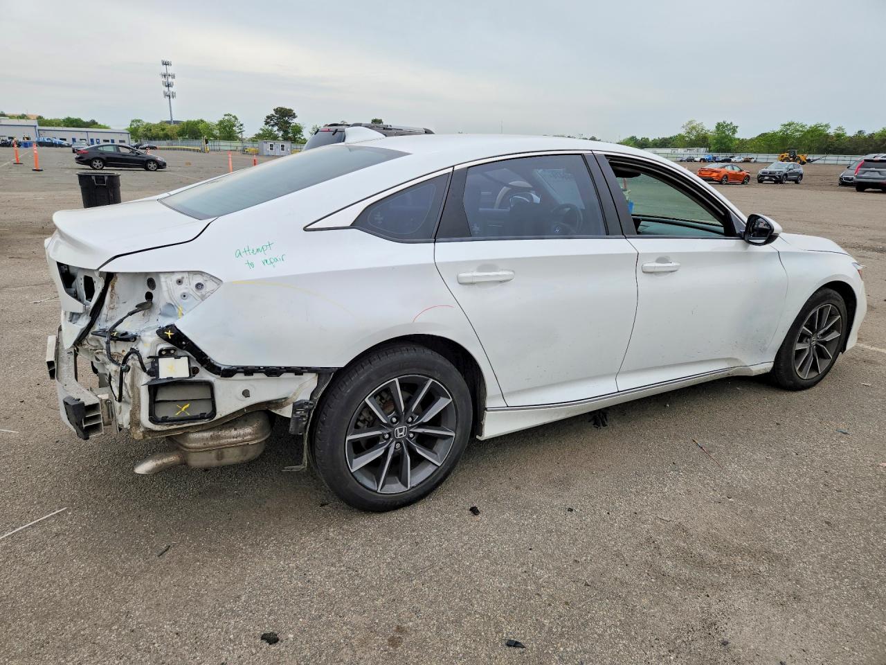 2022 Honda Accord Exl White vin: 1HGCV1F52NA030224