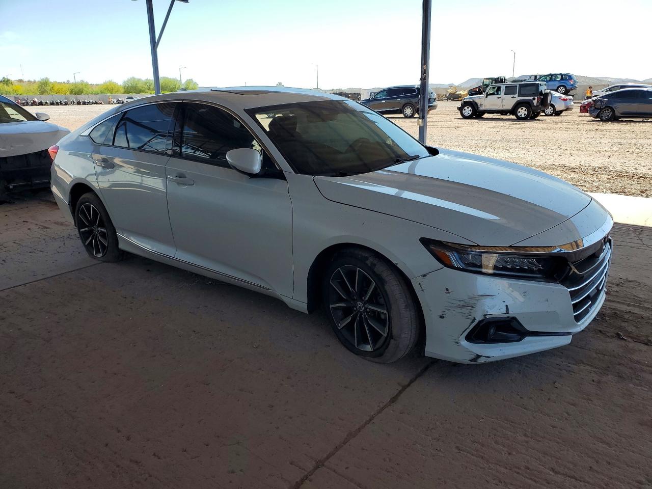 2022 Honda Accord Exl White vin: 1HGCV1F52NA033544