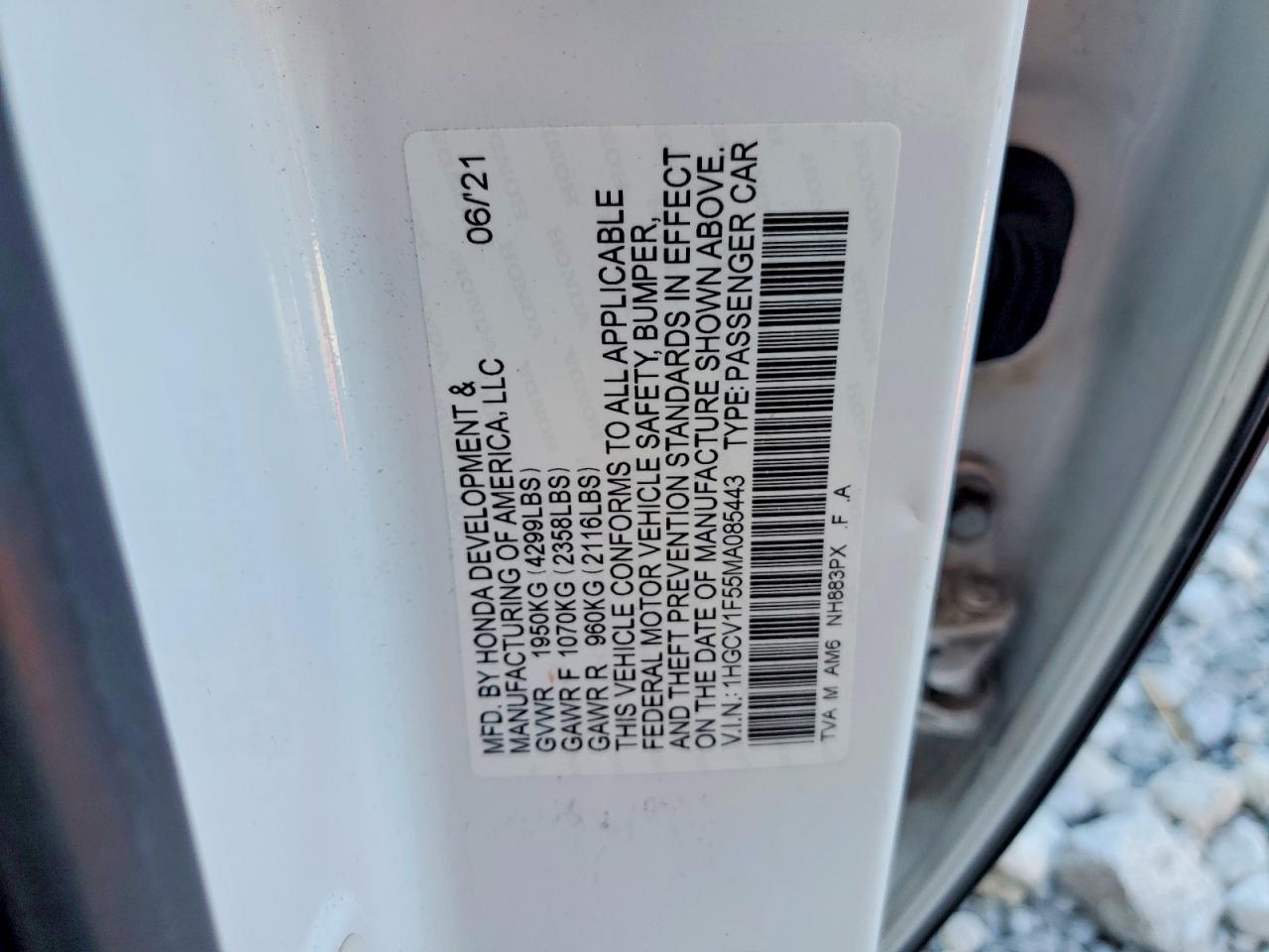 2021 Honda Accord Exl White vin: 1HGCV1F55MA085443