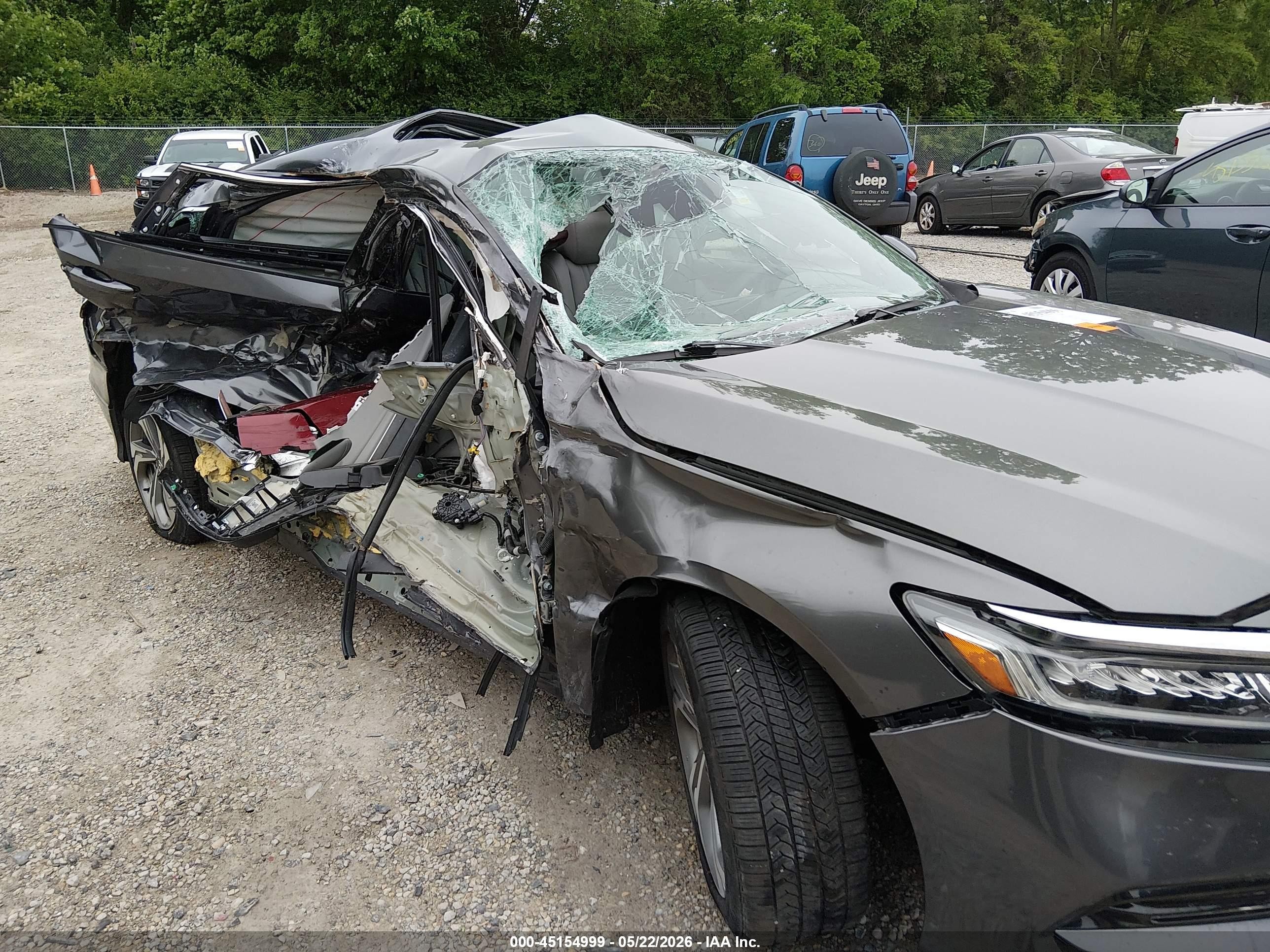 2018 Honda Accord Ex-l Gray vin: 1HGCV1F58JA192563