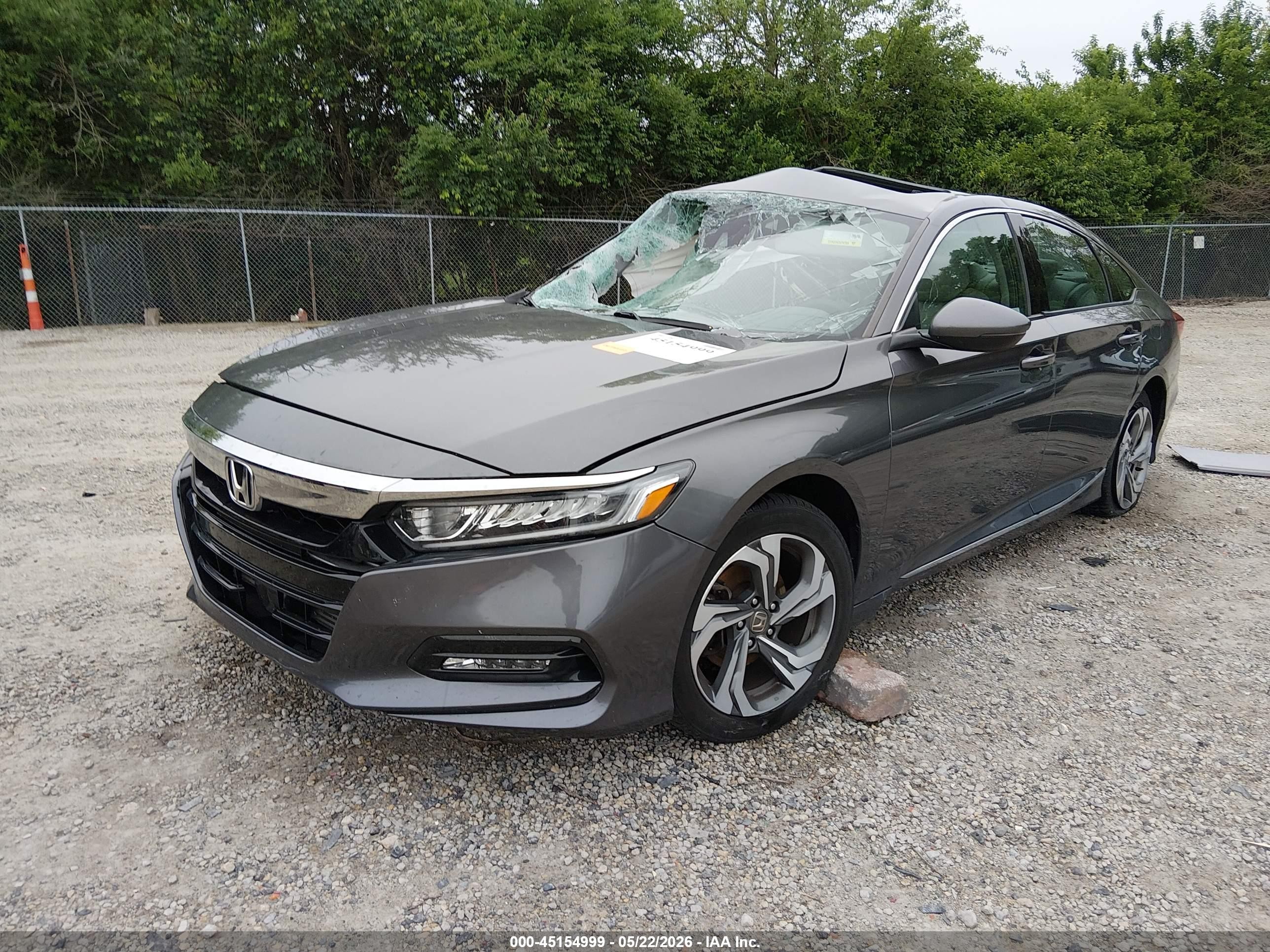 2018 Honda Accord Ex-l Gray vin: 1HGCV1F58JA192563