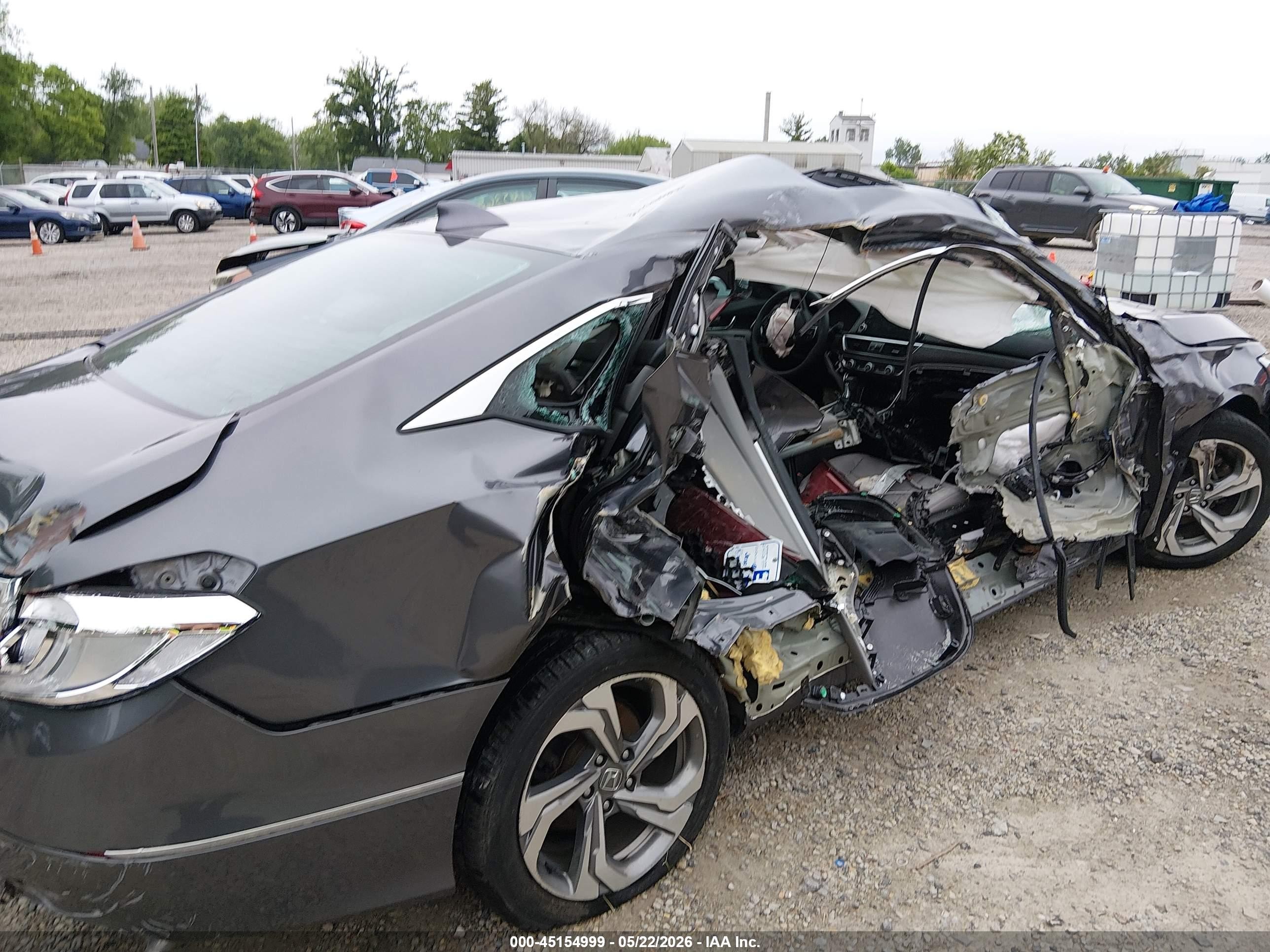 2018 Honda Accord Ex-l Gray vin: 1HGCV1F58JA192563