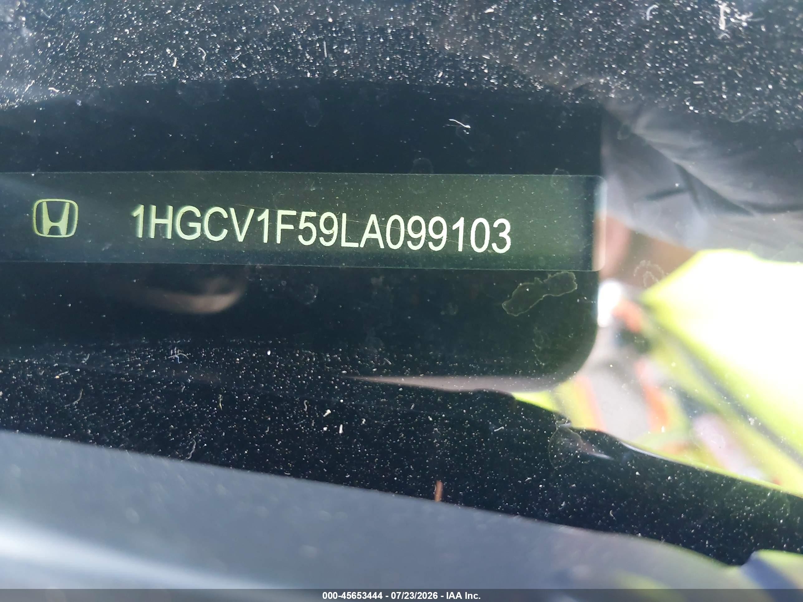 2020 Honda Accord Ex-l White vin: 1HGCV1F59LA099103