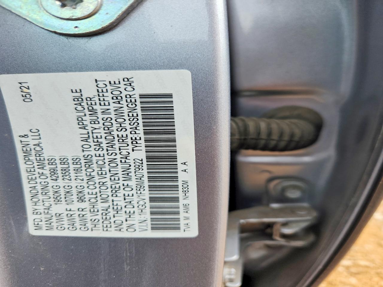 2021 Honda Accord Exl Silver vin: 1HGCV1F59MA079922