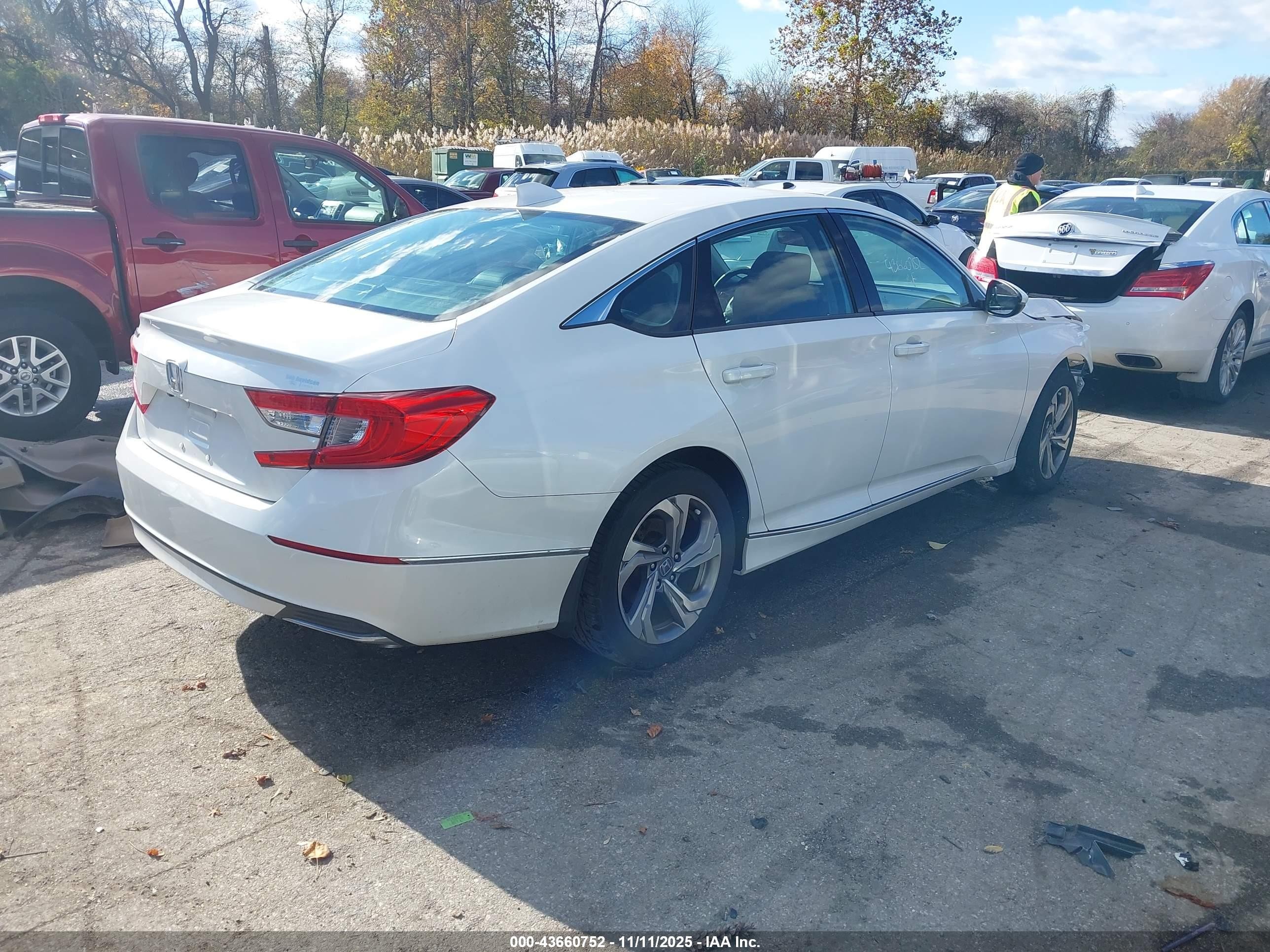 2018 Honda Accord Ex-l Белый vin: 1HGCV1F5XJA086826
