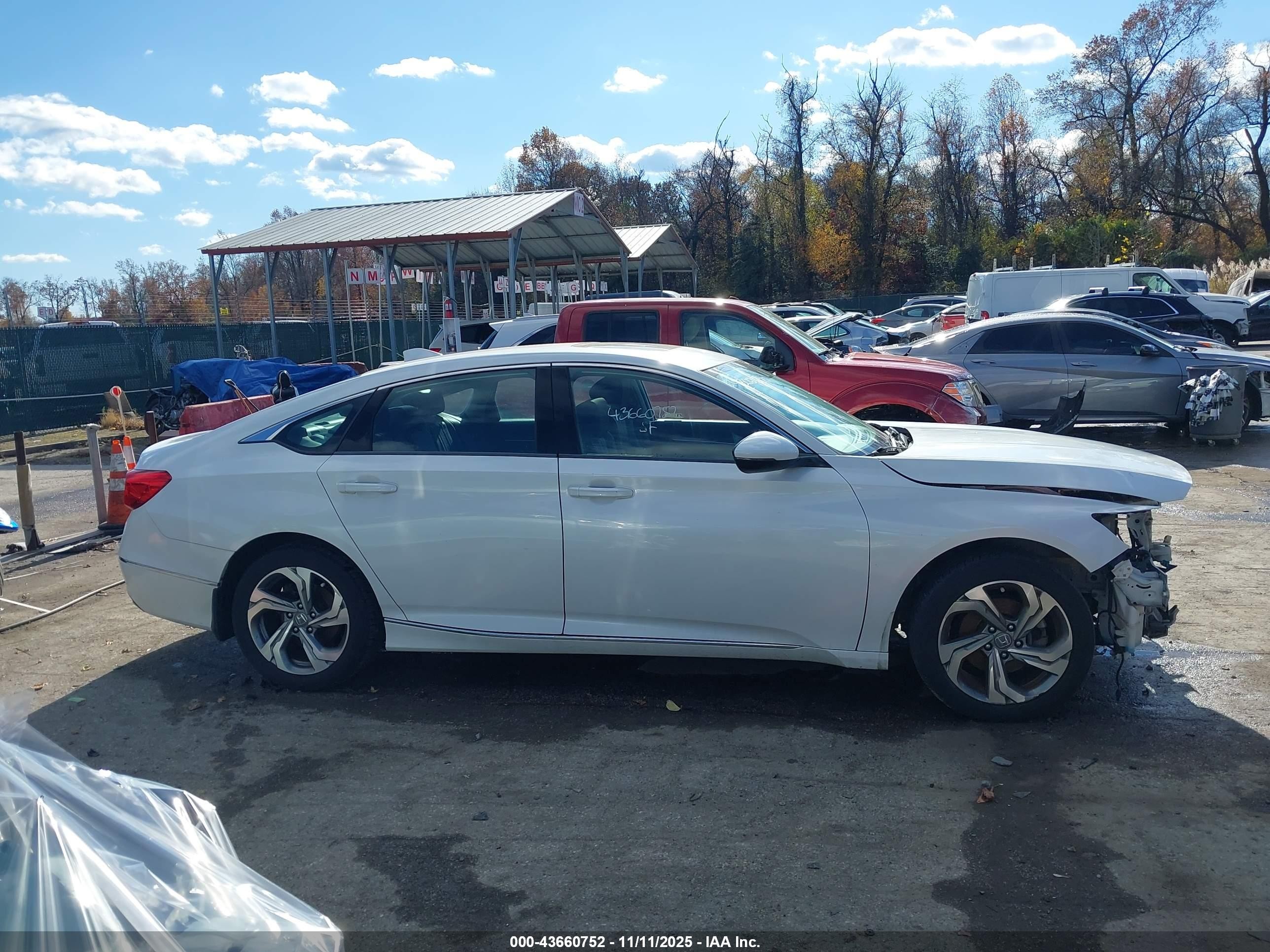 2018 Honda Accord Ex-l Белый vin: 1HGCV1F5XJA086826