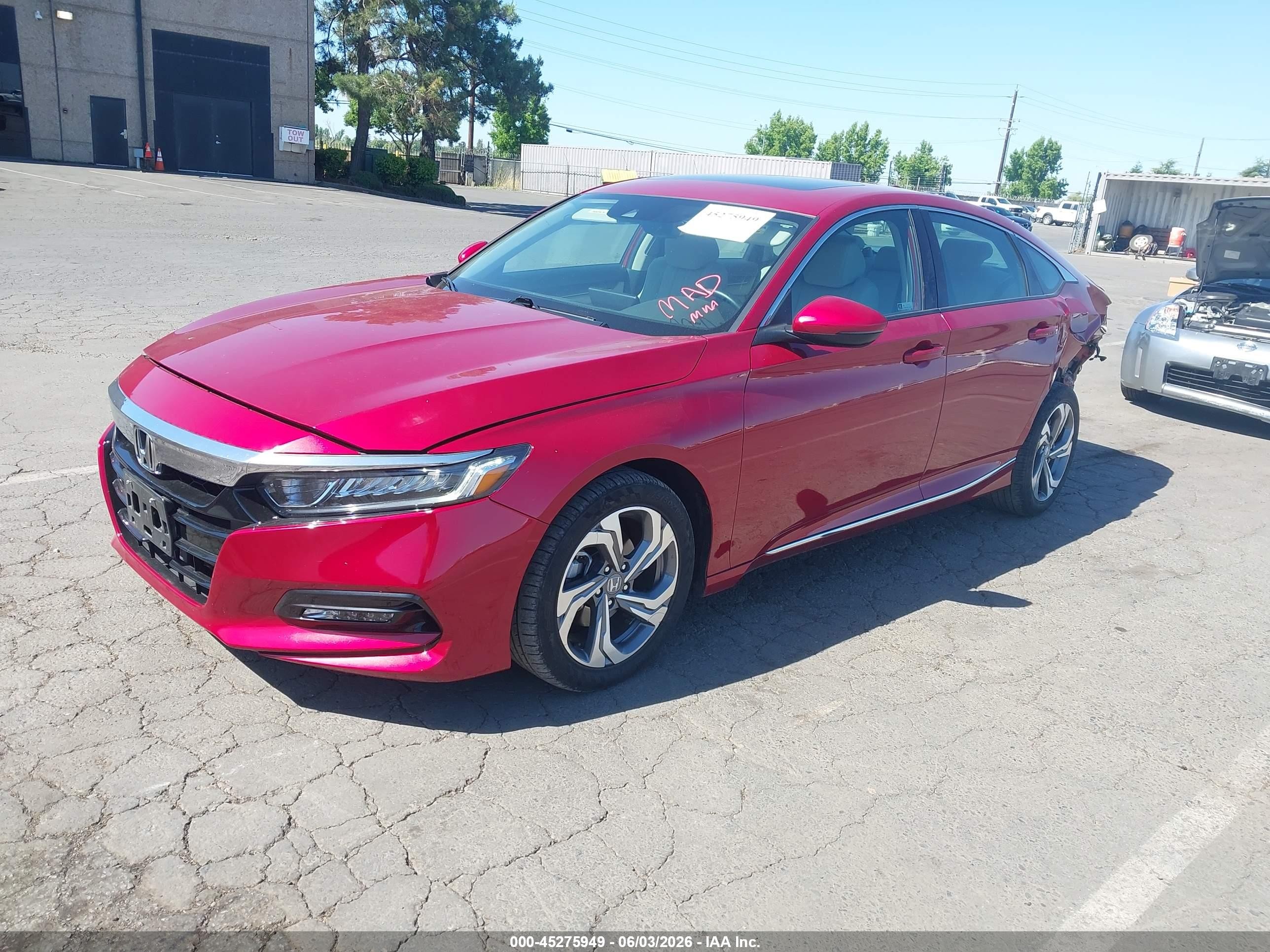 2018 Honda Accord Ex-l Red vin: 1HGCV1F61JA164810