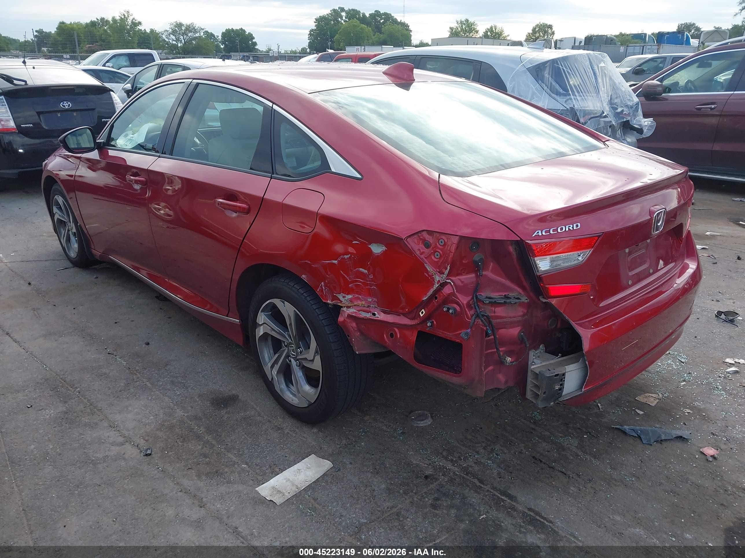 2018 Honda Accord Ex-l Burgundy vin: 1HGCV1F66JA146643
