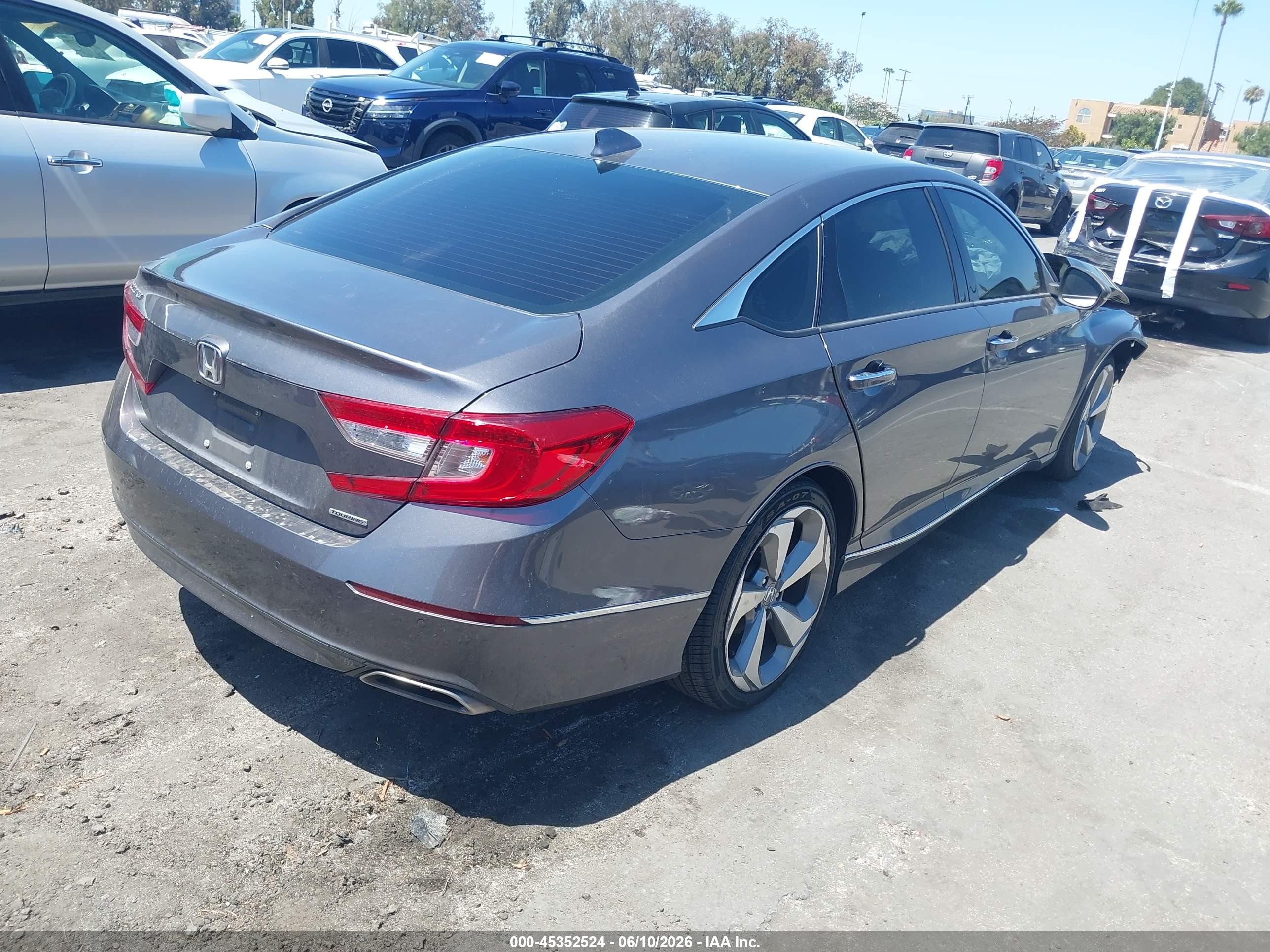 2018 Honda Accord Touring Серый vin: 1HGCV1F97JA016817