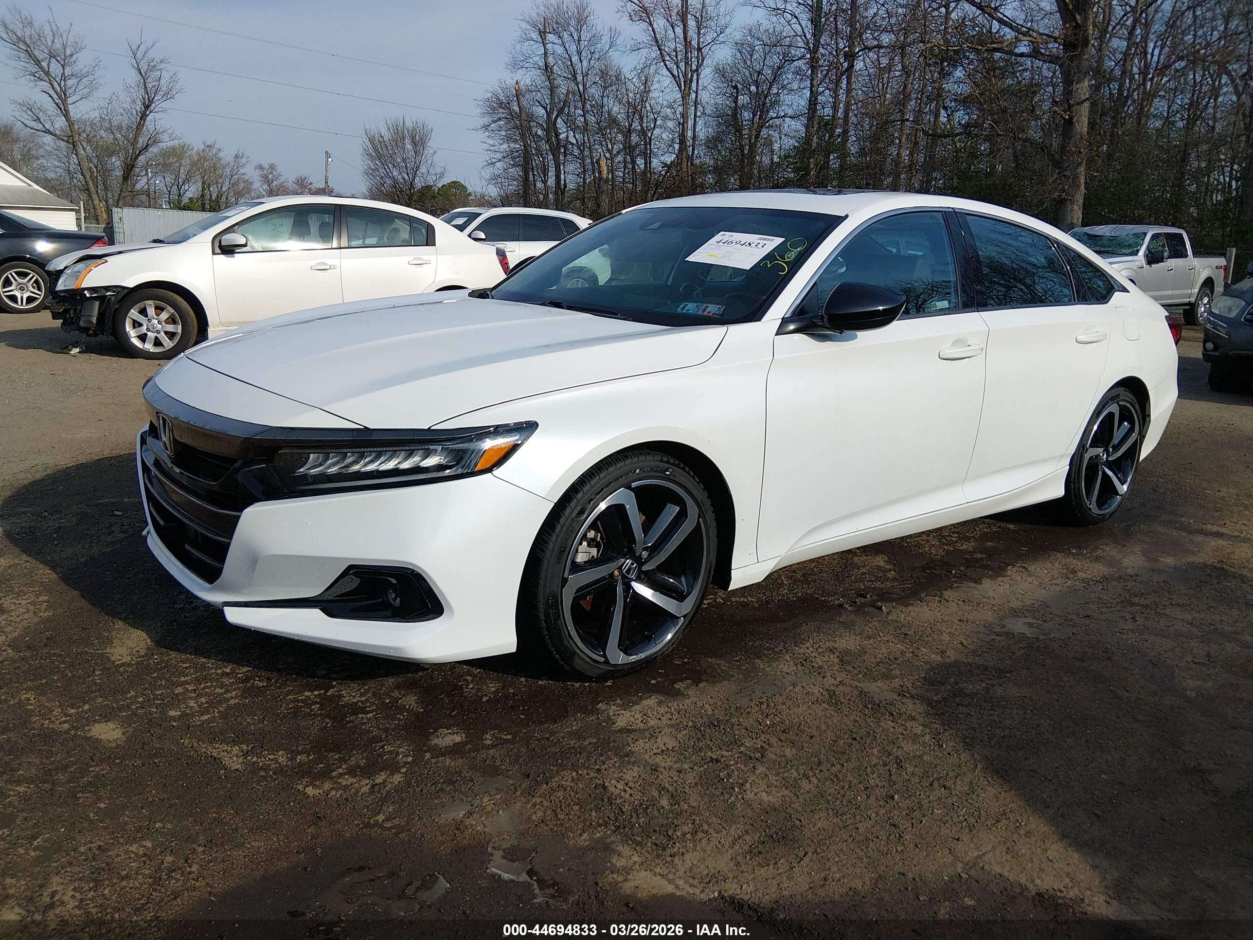 2021 Honda Accord Sport 2.0t Белый vin: 1HGCV2F31MA020626