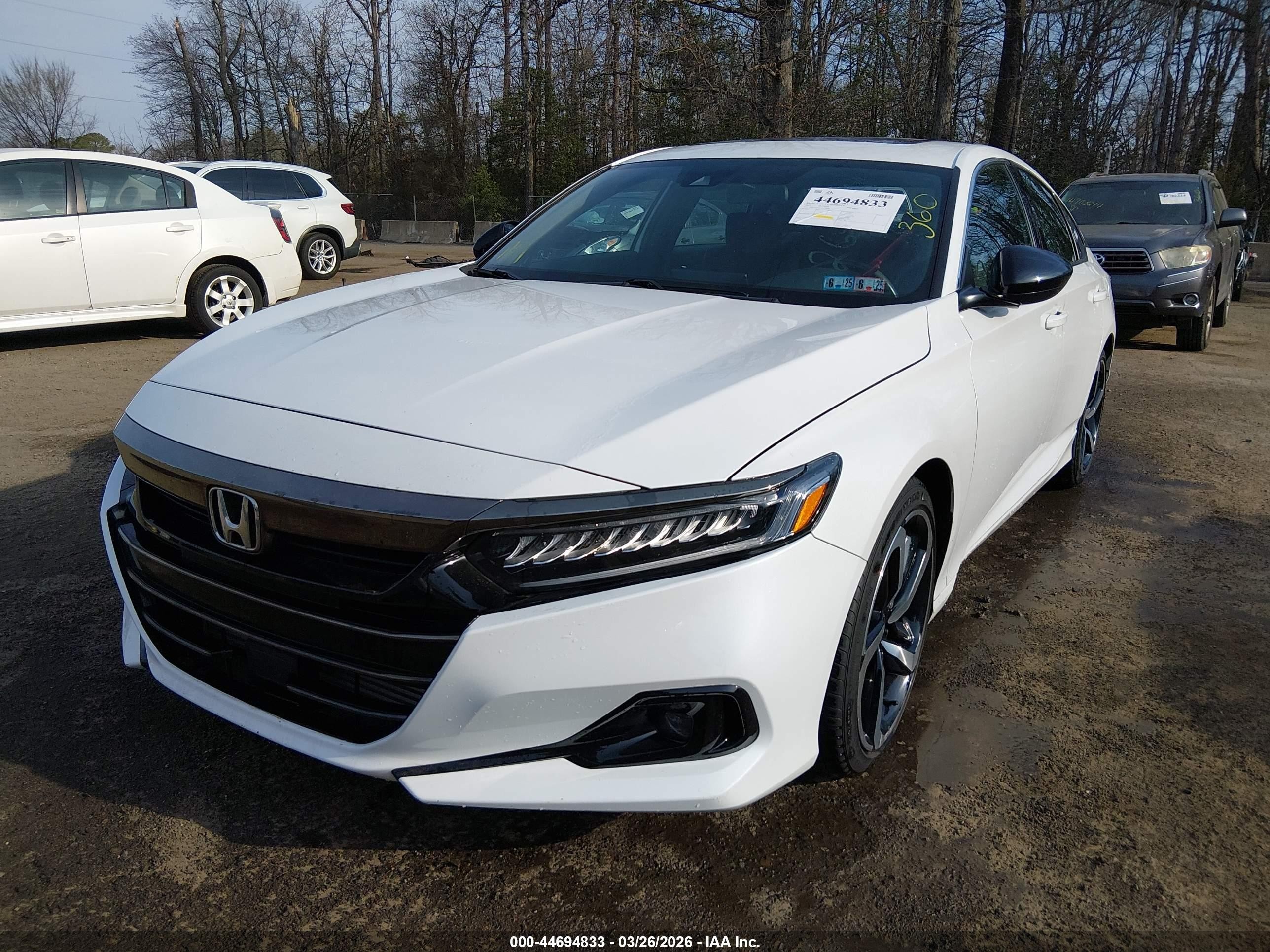 2021 Honda Accord Sport 2.0t Белый vin: 1HGCV2F31MA020626