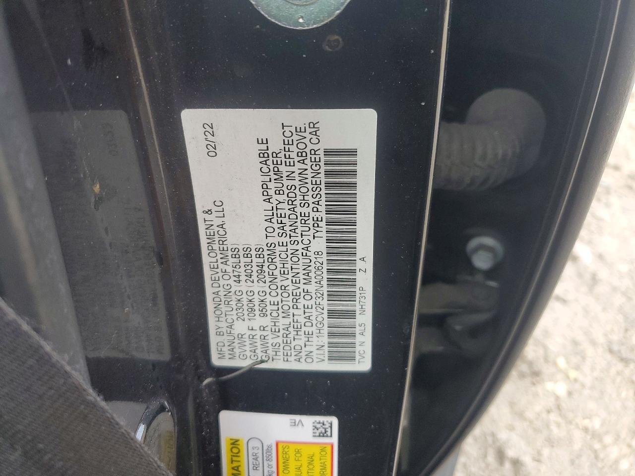 2022 Honda Accord Sport Black vin: 1HGCV2F32NA006218
