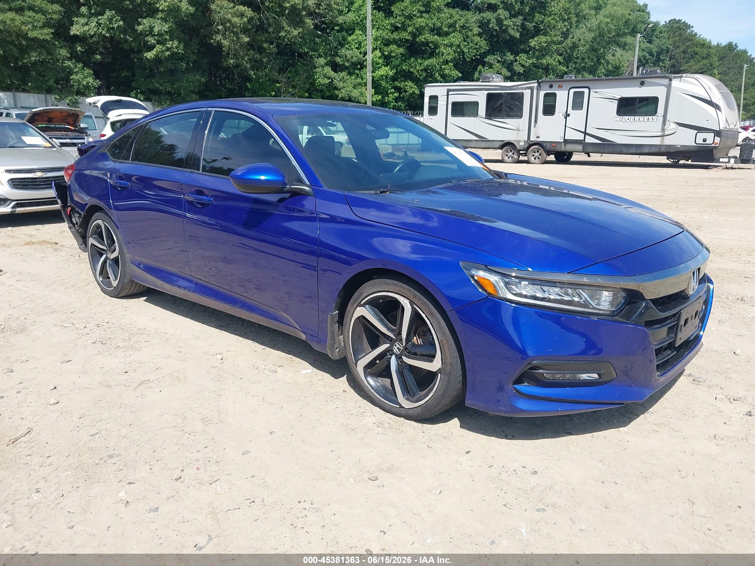 2019 Honda Accord Sport 2.0t Blue vin: 1HGCV2F35KA008668