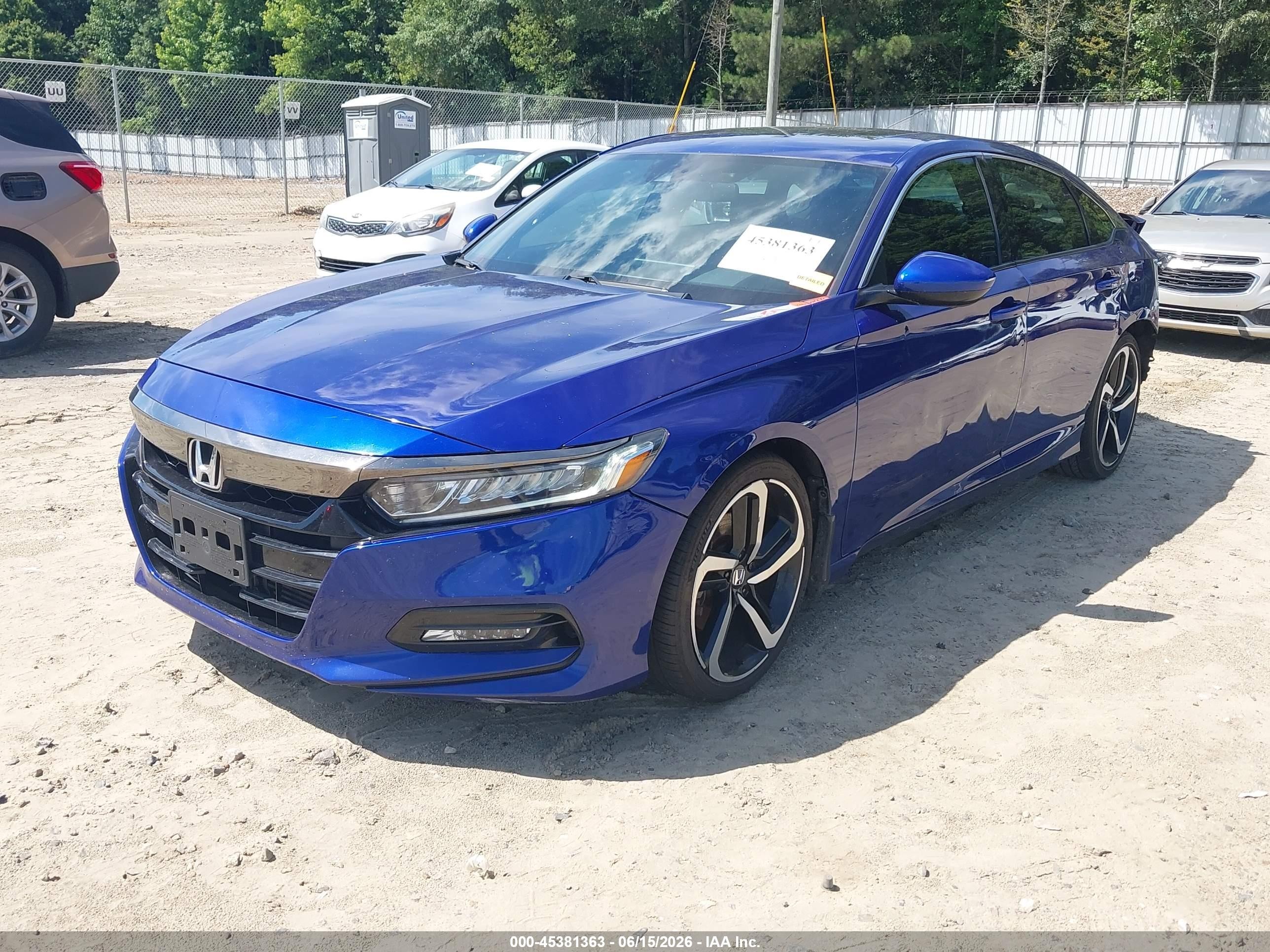 2019 Honda Accord Sport 2.0t Blue vin: 1HGCV2F35KA008668