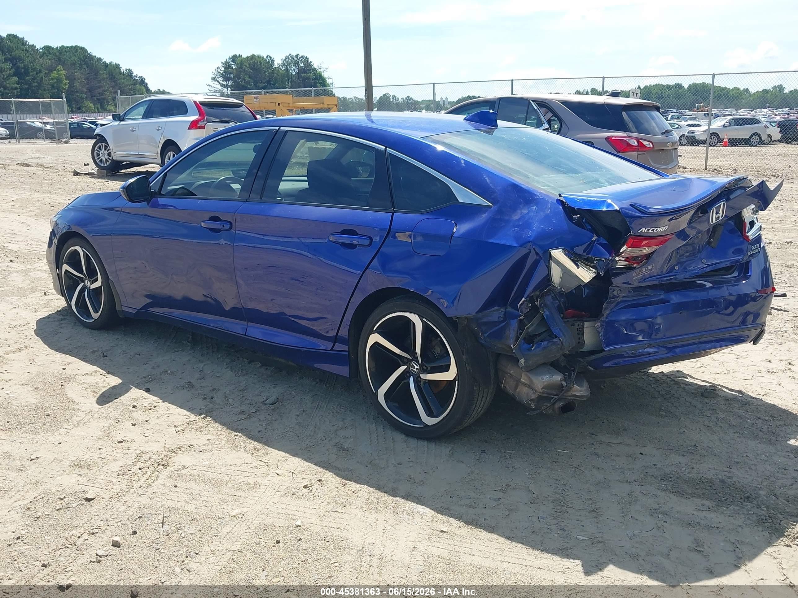 2019 Honda Accord Sport 2.0t Blue vin: 1HGCV2F35KA008668