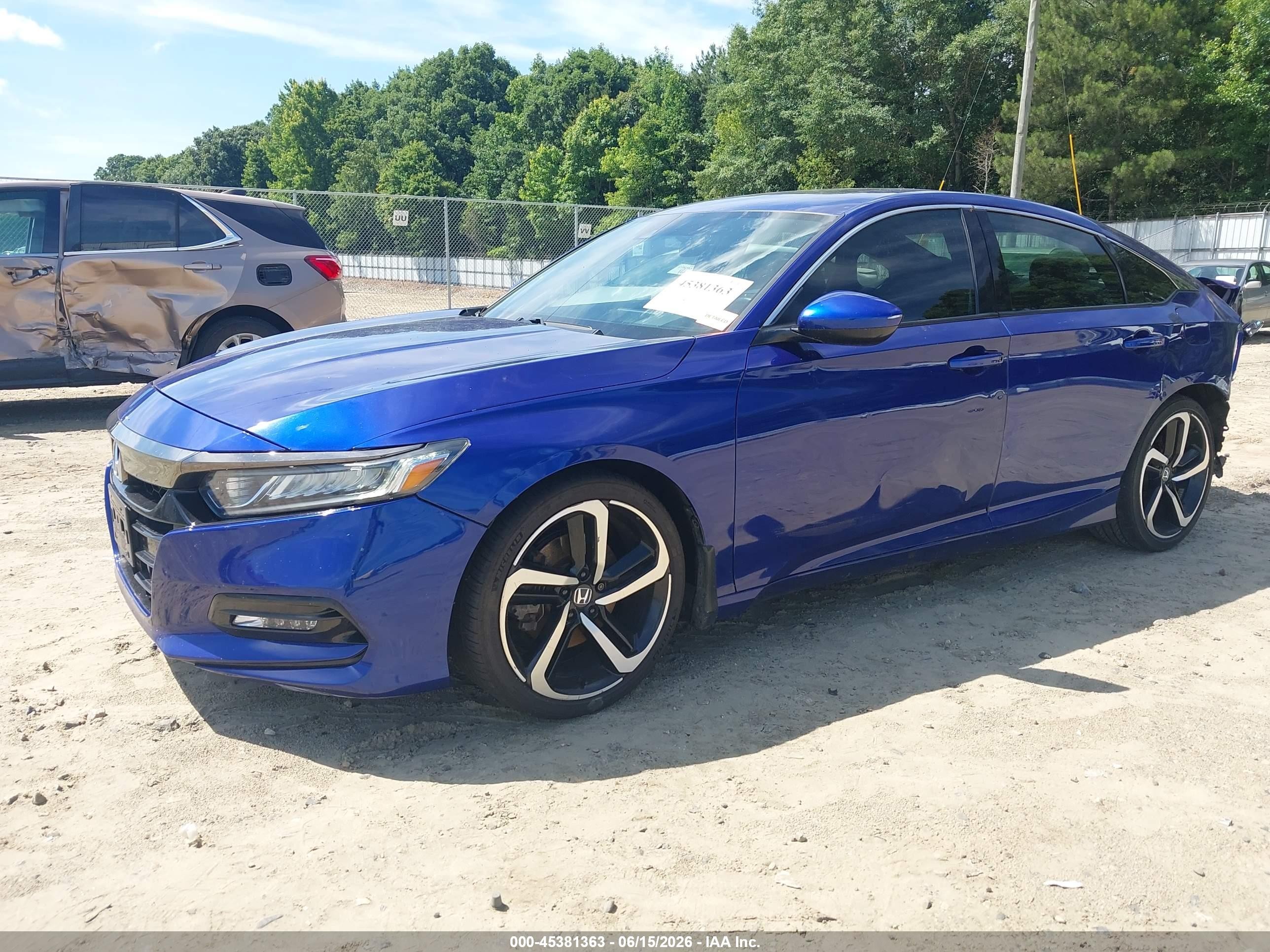 2019 Honda Accord Sport 2.0t Blue vin: 1HGCV2F35KA008668