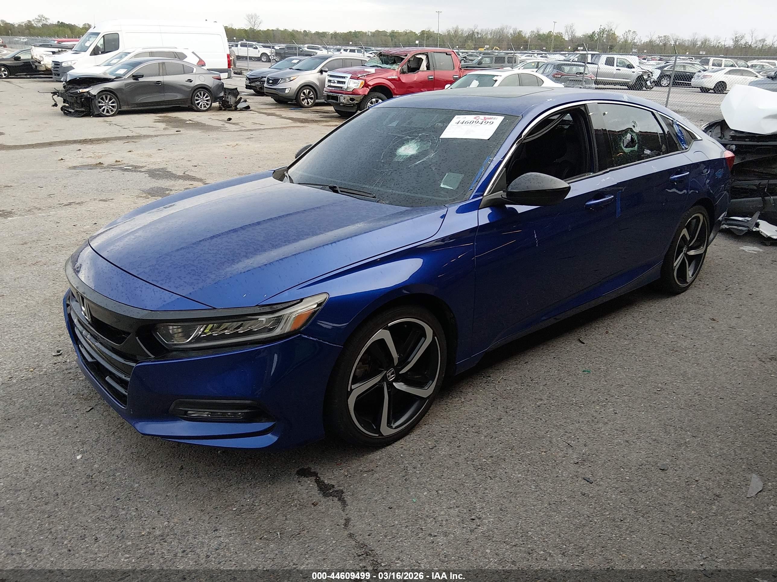 2018 Honda Accord Sport 2.0t Blue vin: 1HGCV2F36JA051558