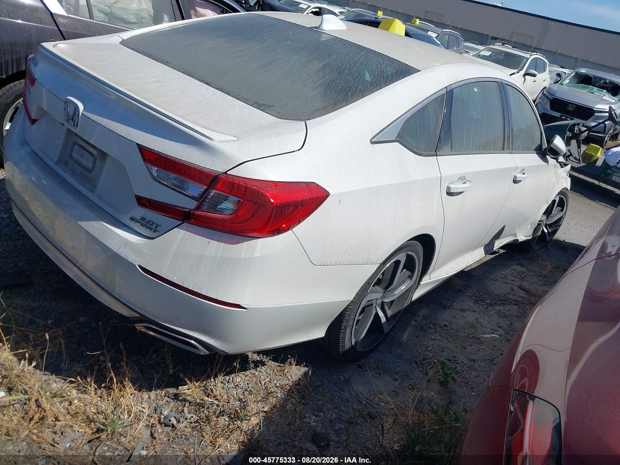 2020 Honda Accord Sport 2.0t White vin: 1HGCV2F39LA006388