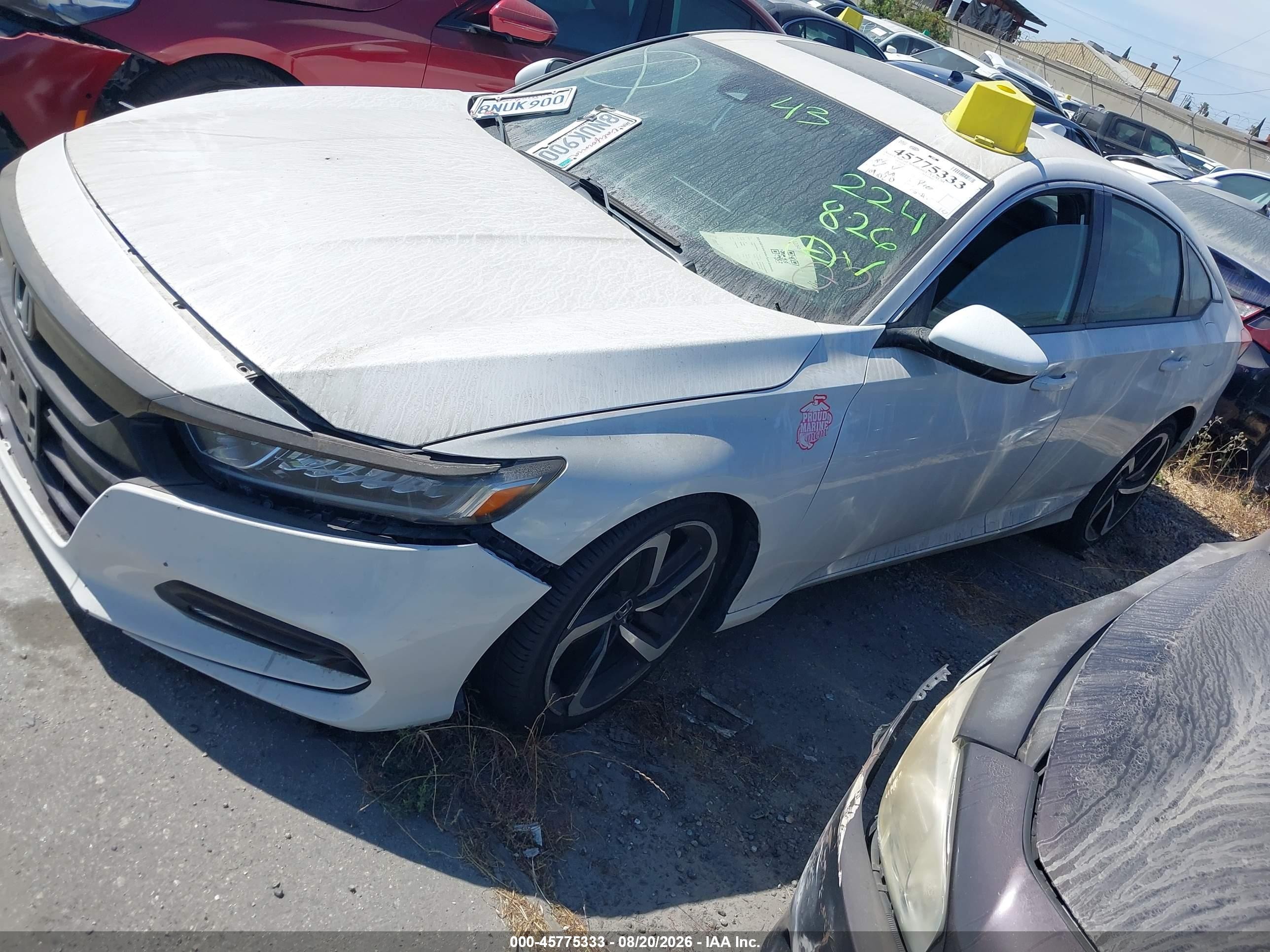 2020 Honda Accord Sport 2.0t White vin: 1HGCV2F39LA006388