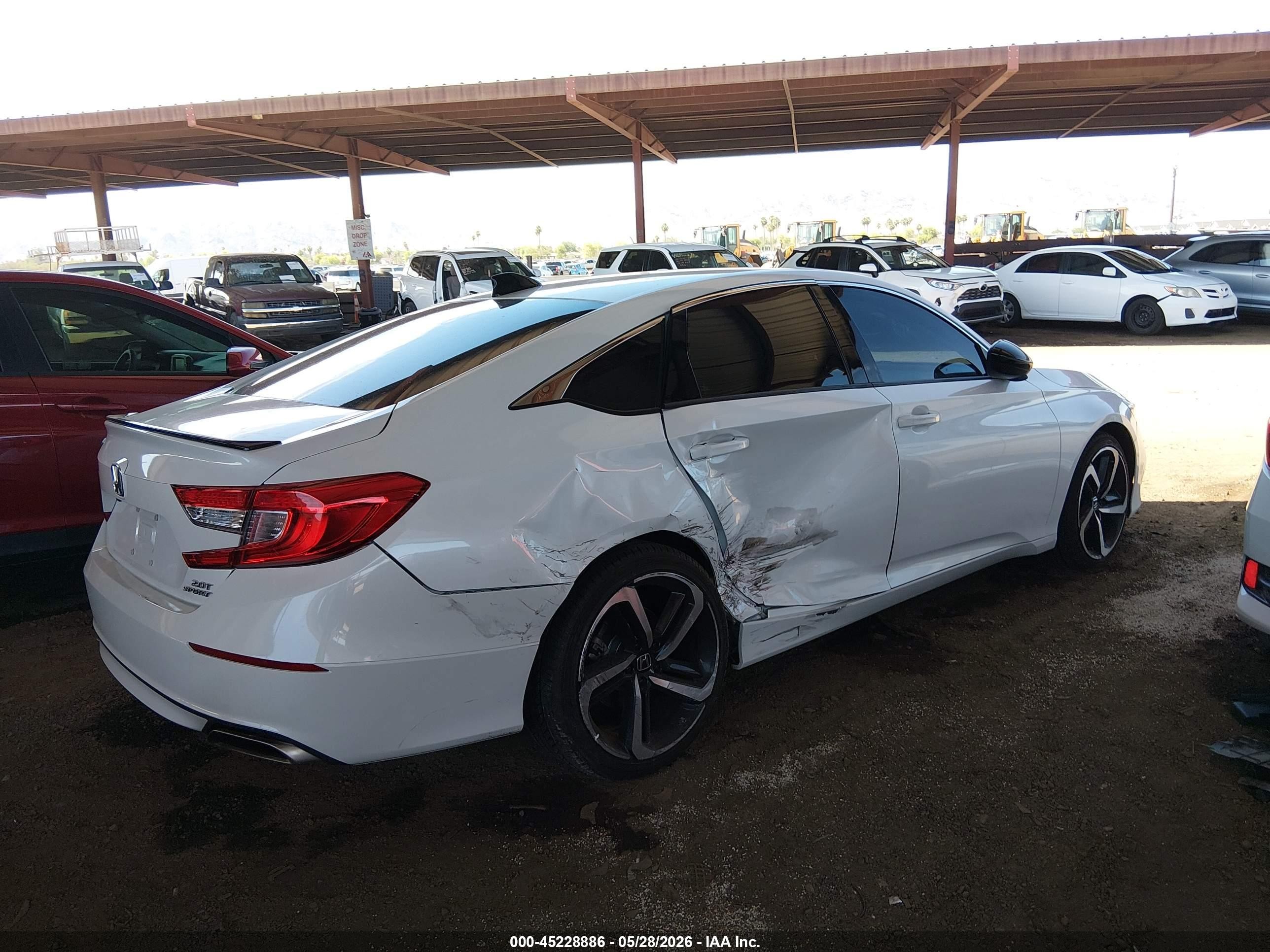 2021 Honda Accord Sport 2.0t White vin: 1HGCV2F39MA019885