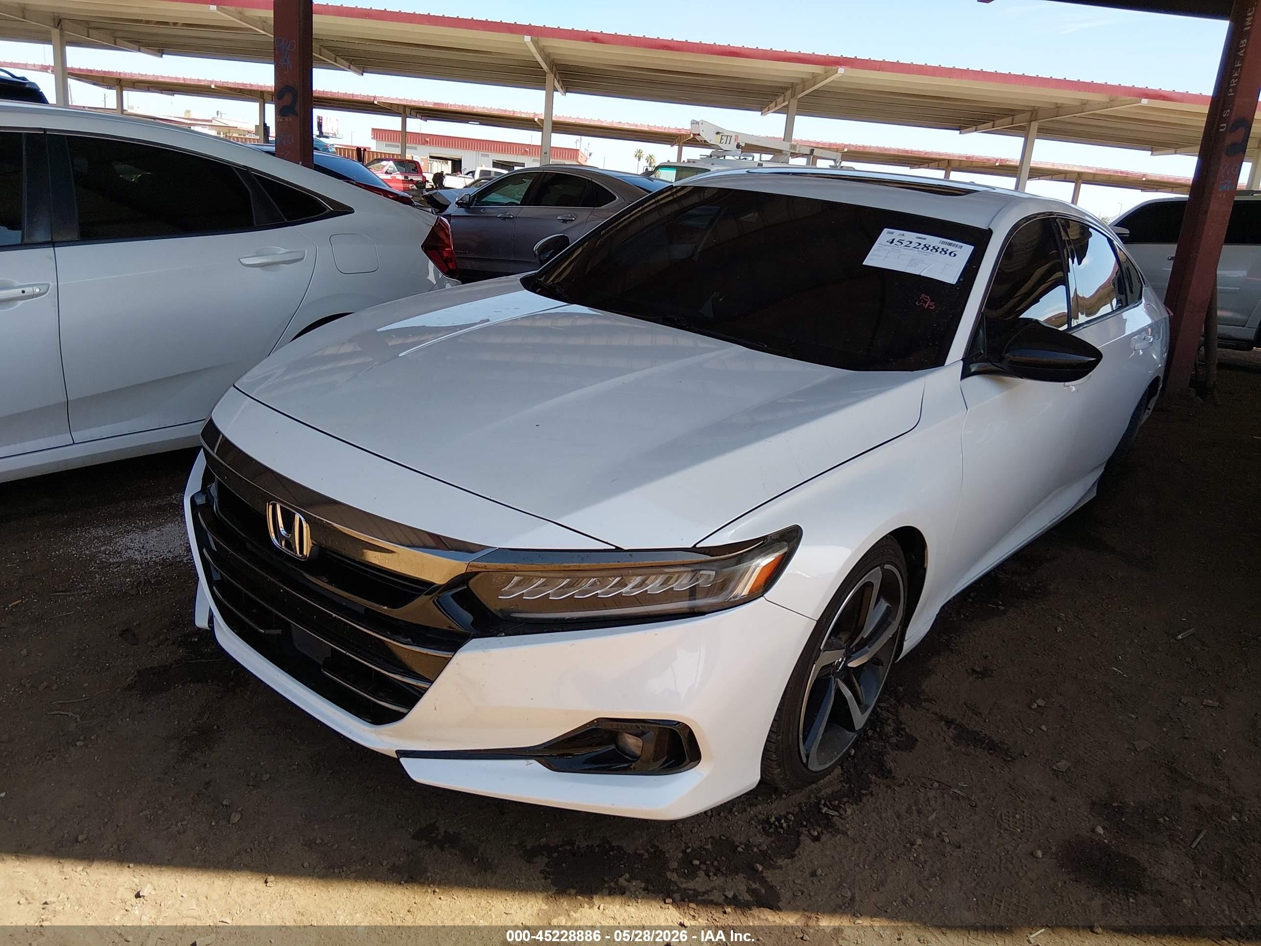 2021 Honda Accord Sport 2.0t White vin: 1HGCV2F39MA019885