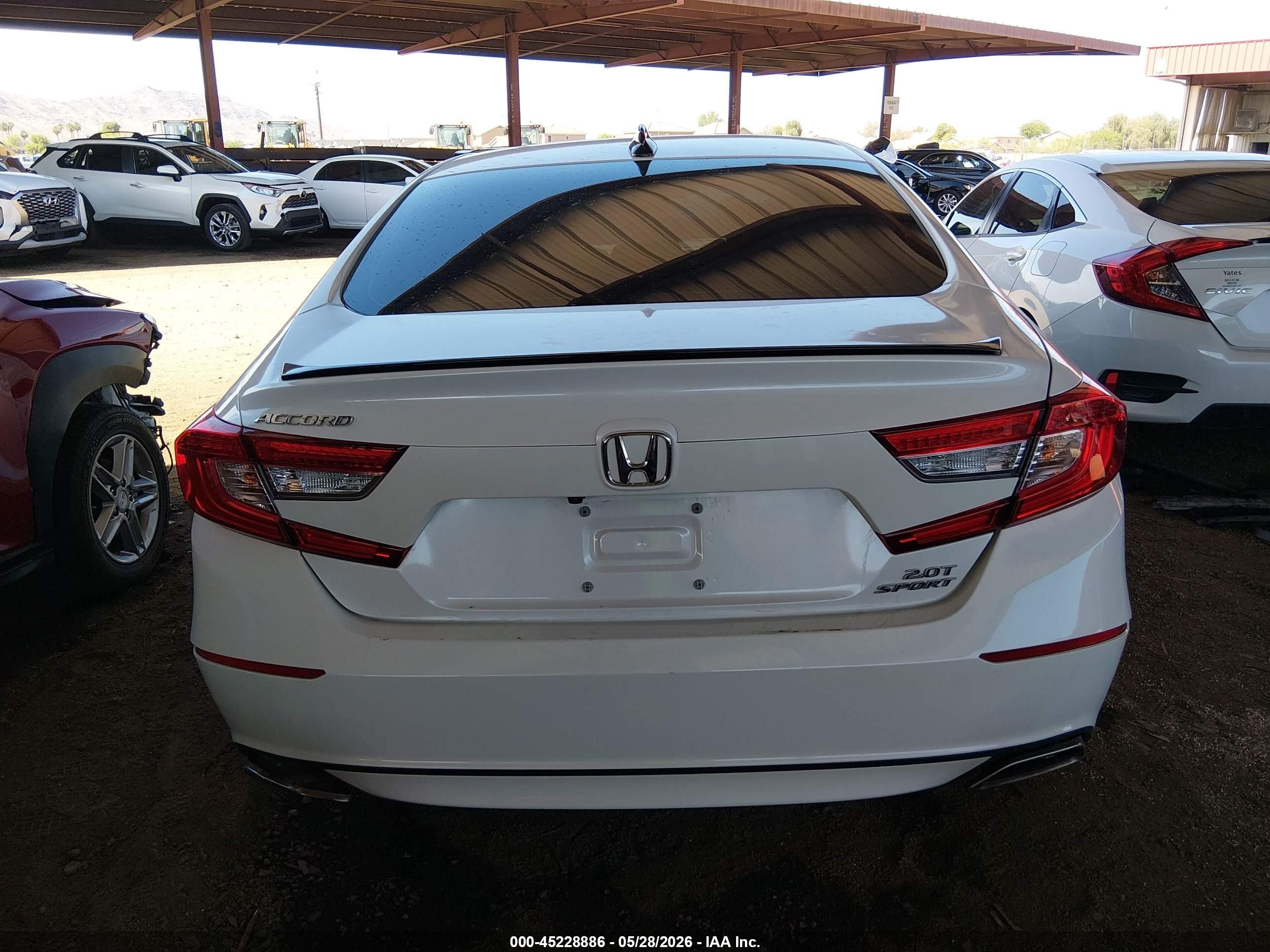 2021 Honda Accord Sport 2.0t White vin: 1HGCV2F39MA019885
