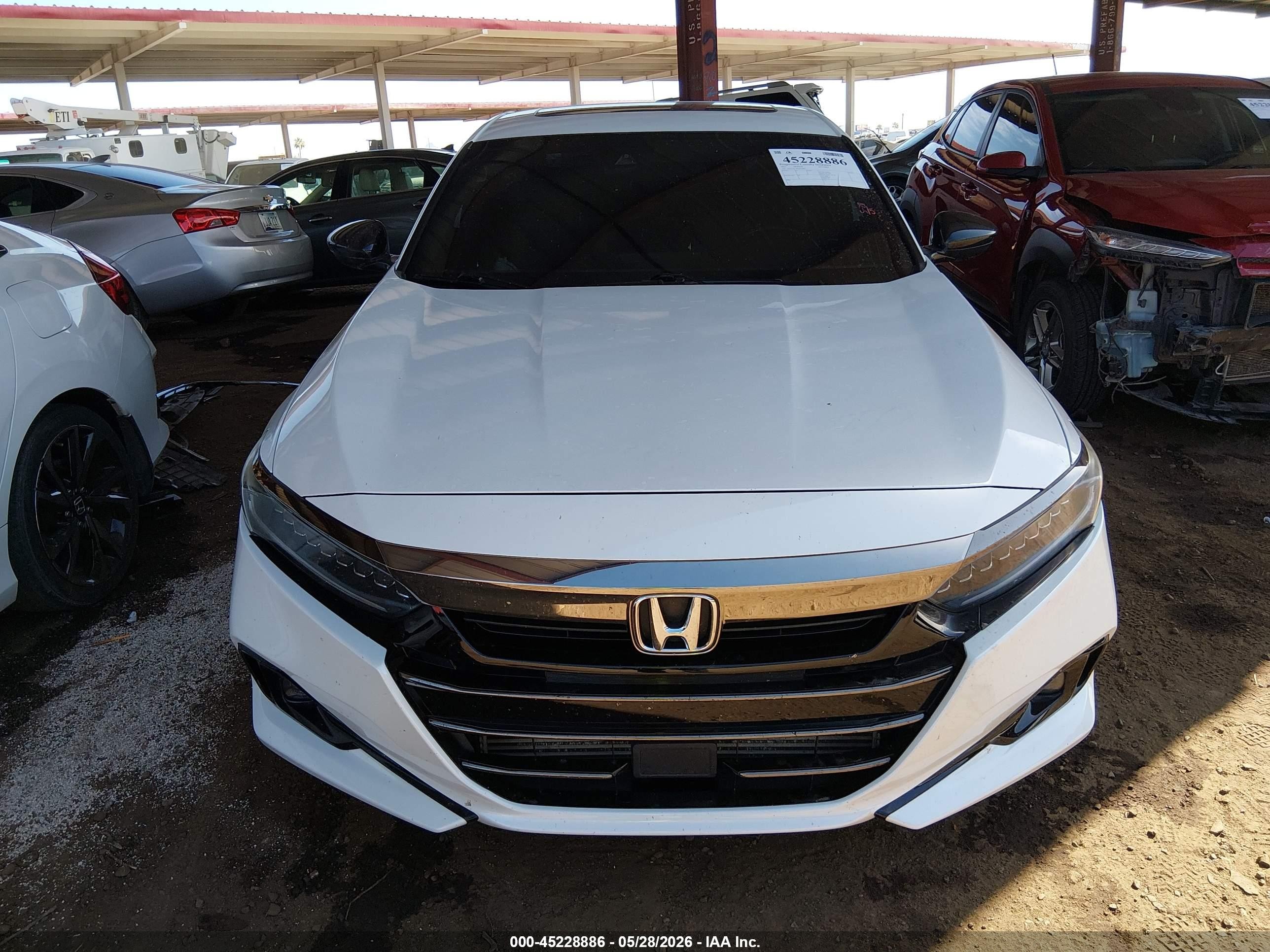 2021 Honda Accord Sport 2.0t White vin: 1HGCV2F39MA019885