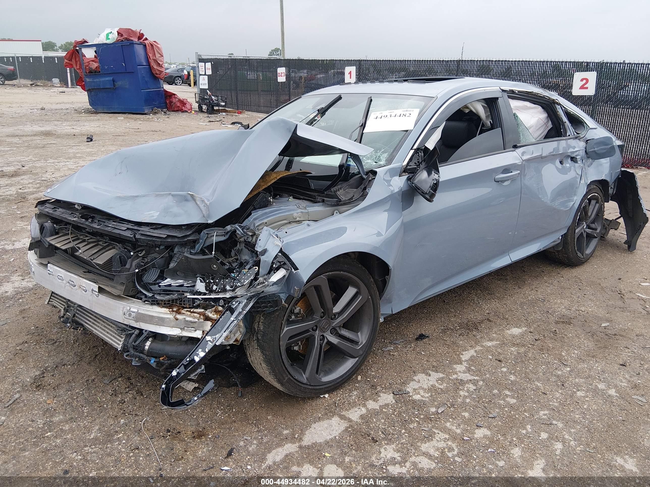 2022 Honda Accord Sport 2.0t Blue vin: 1HGCV2F3XNA022814