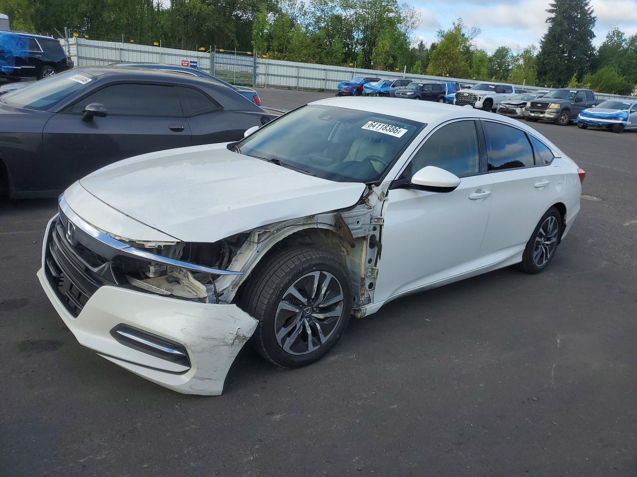 2019 Honda Accord Hybrid White vin: 1HGCV3F18KA012489