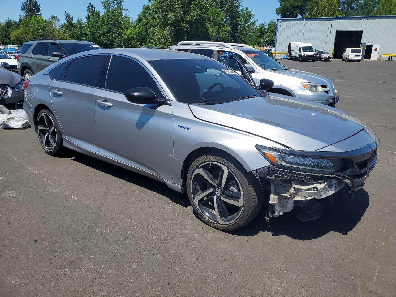 2022 Honda Accord Hybrid Sport Серебряный vin: 1HGCV3F21NA028708