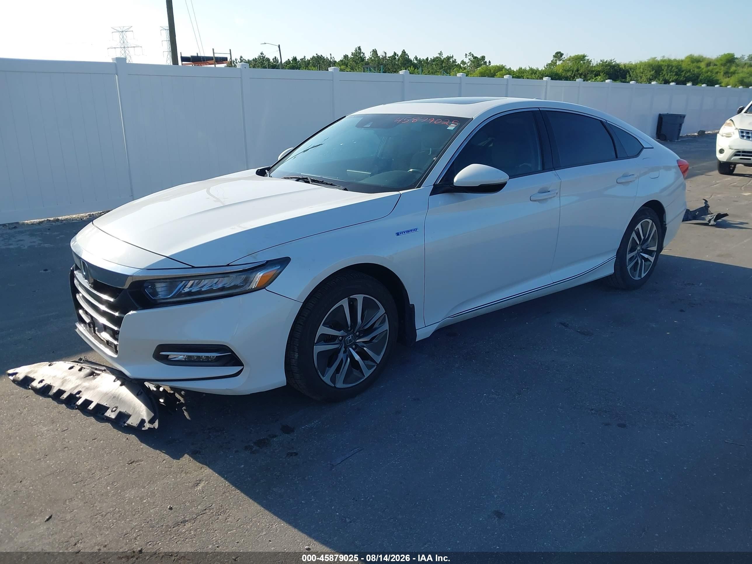 2020 Honda Accord Hybrid Ex-l White vin: 1HGCV3F50LA003547