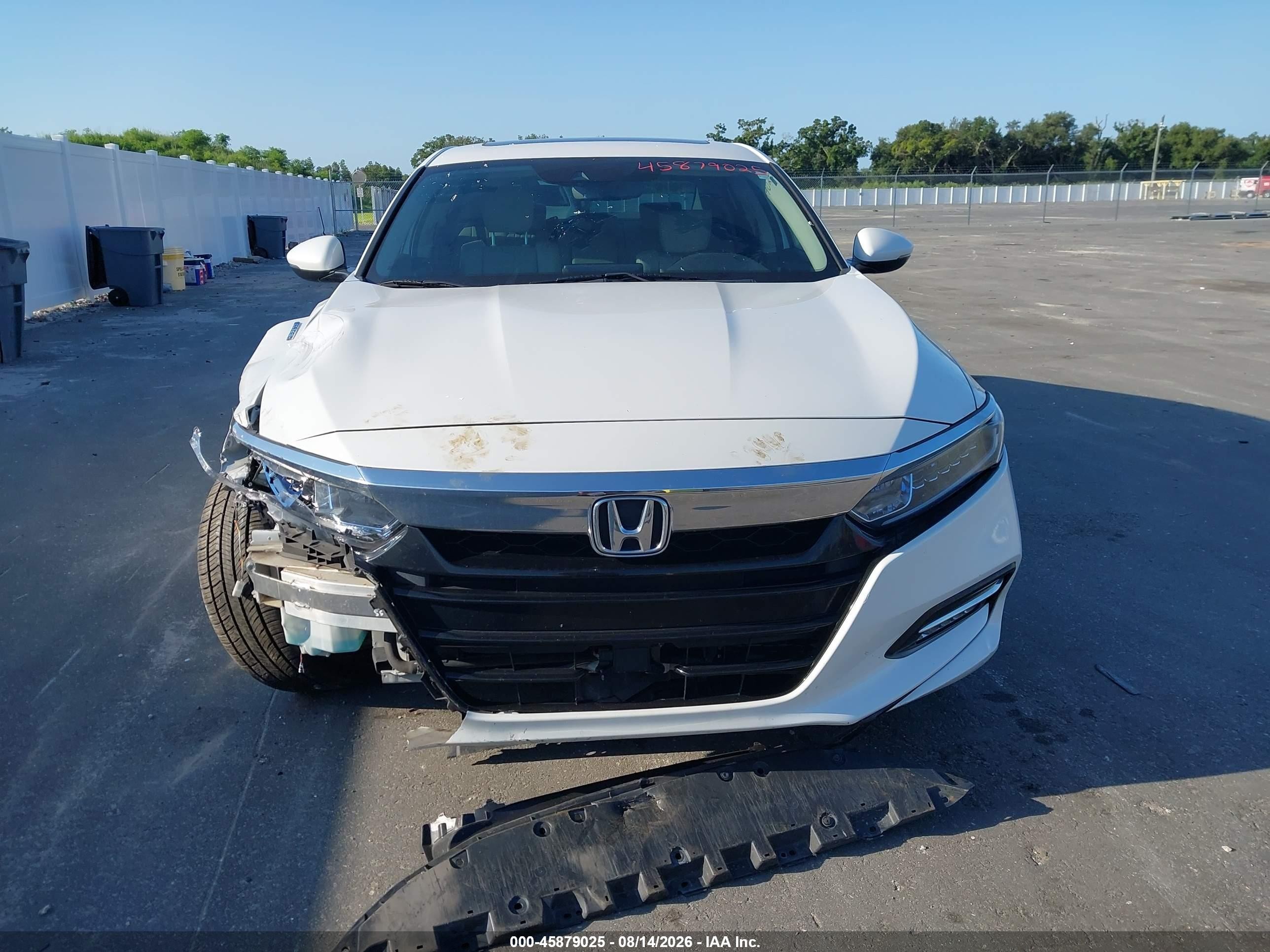 2020 Honda Accord Hybrid Ex-l White vin: 1HGCV3F50LA003547