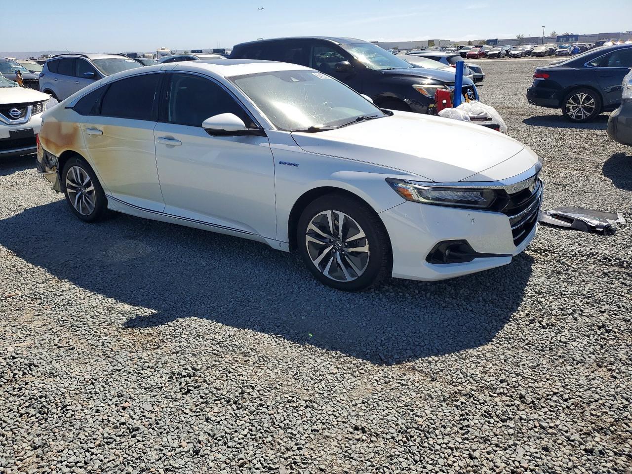 2021 Honda Accord Hybrid Exl White vin: 1HGCV3F52MA021081