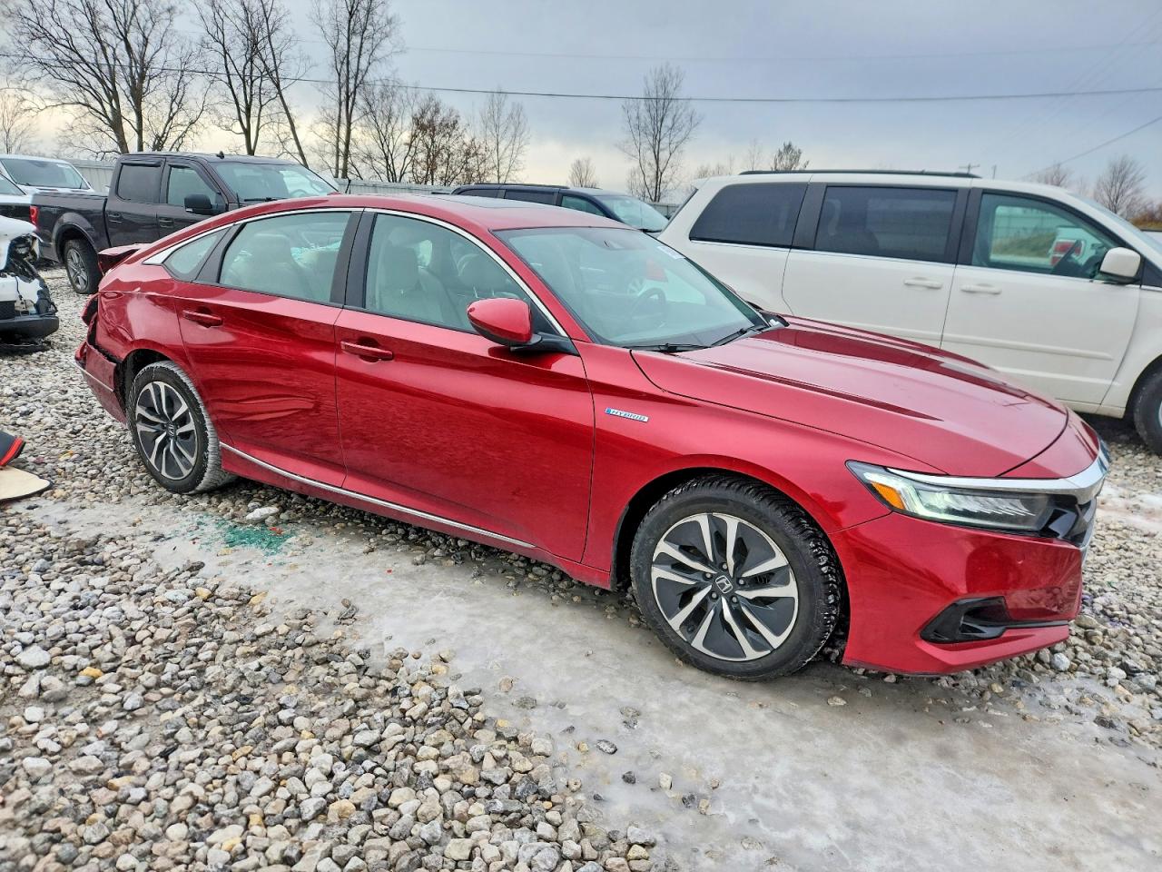 2022 Honda Accord Hybrid Exl Red vin: 1HGCV3F52NA027951