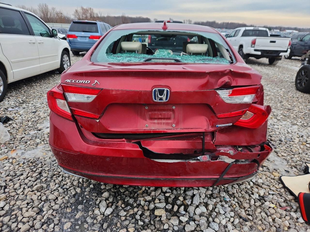 2022 Honda Accord Hybrid Exl Red vin: 1HGCV3F52NA027951