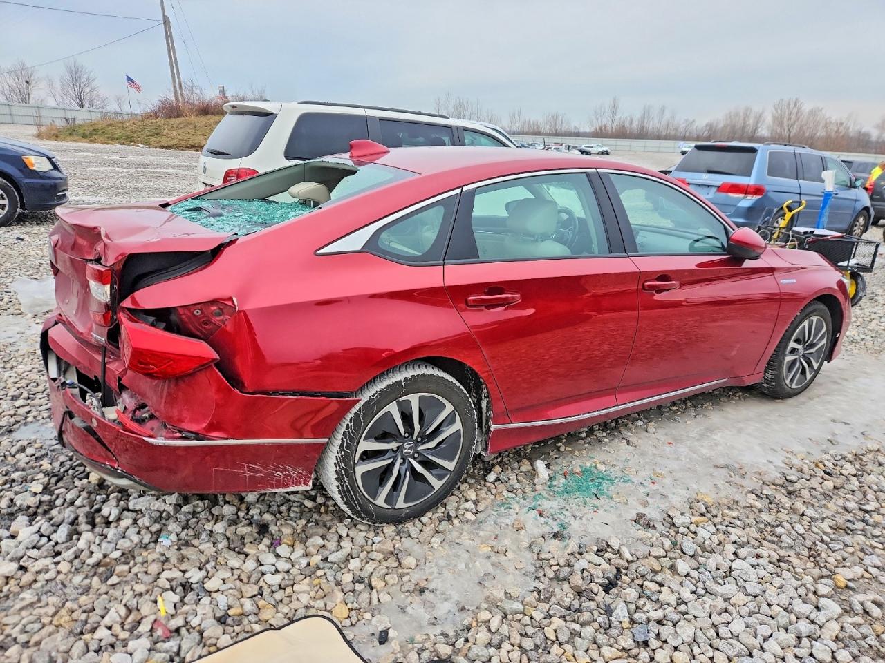 2022 Honda Accord Hybrid Exl Red vin: 1HGCV3F52NA027951