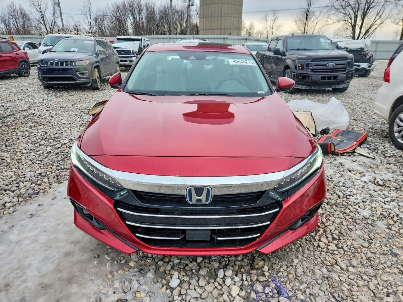 2022 Honda Accord Hybrid Exl Red vin: 1HGCV3F52NA027951
