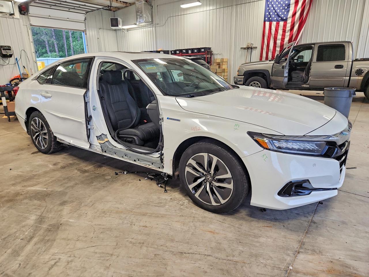 2022 Honda Accord Hybrid Exl White vin: 1HGCV3F53NA020992