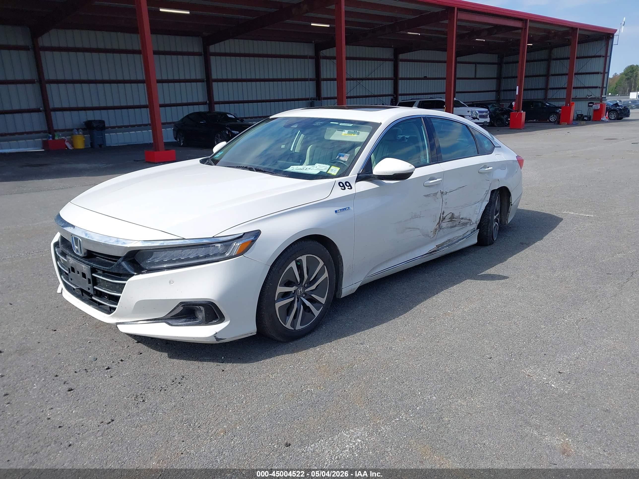 2021 Honda Accord Hybrid Ex-l Белый vin: 1HGCV3F55MA004727