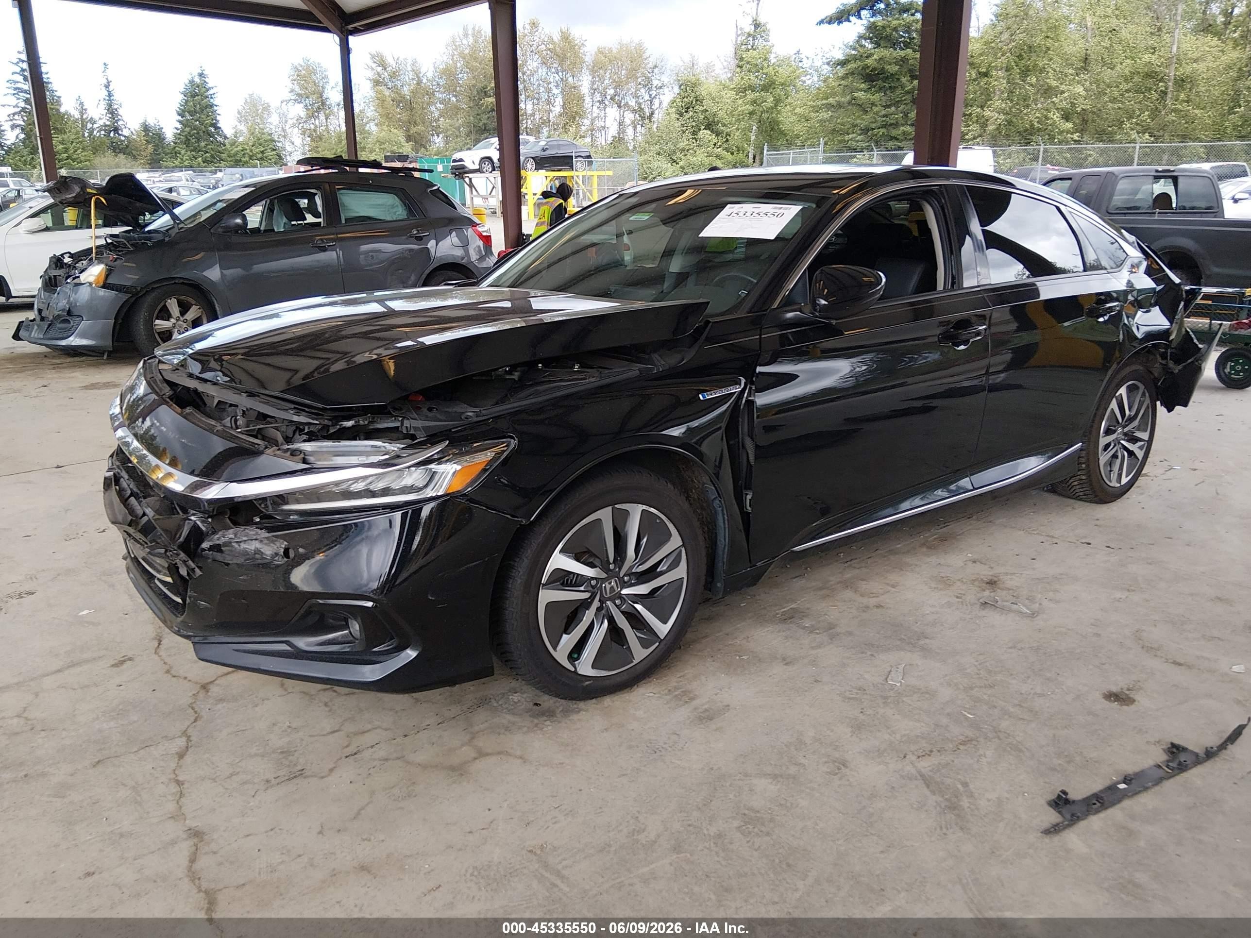 2021 Honda Accord Hybrid Ex-l Черный vin: 1HGCV3F57MA015129