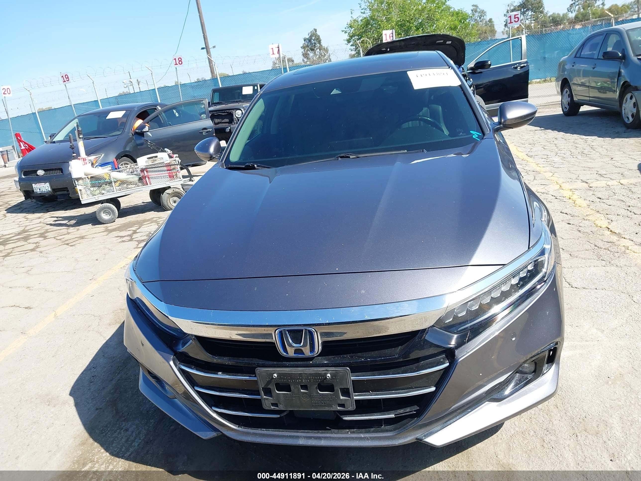 2022 Honda Accord Hybrid Ex-l Gray vin: 1HGCV3F58NA015576