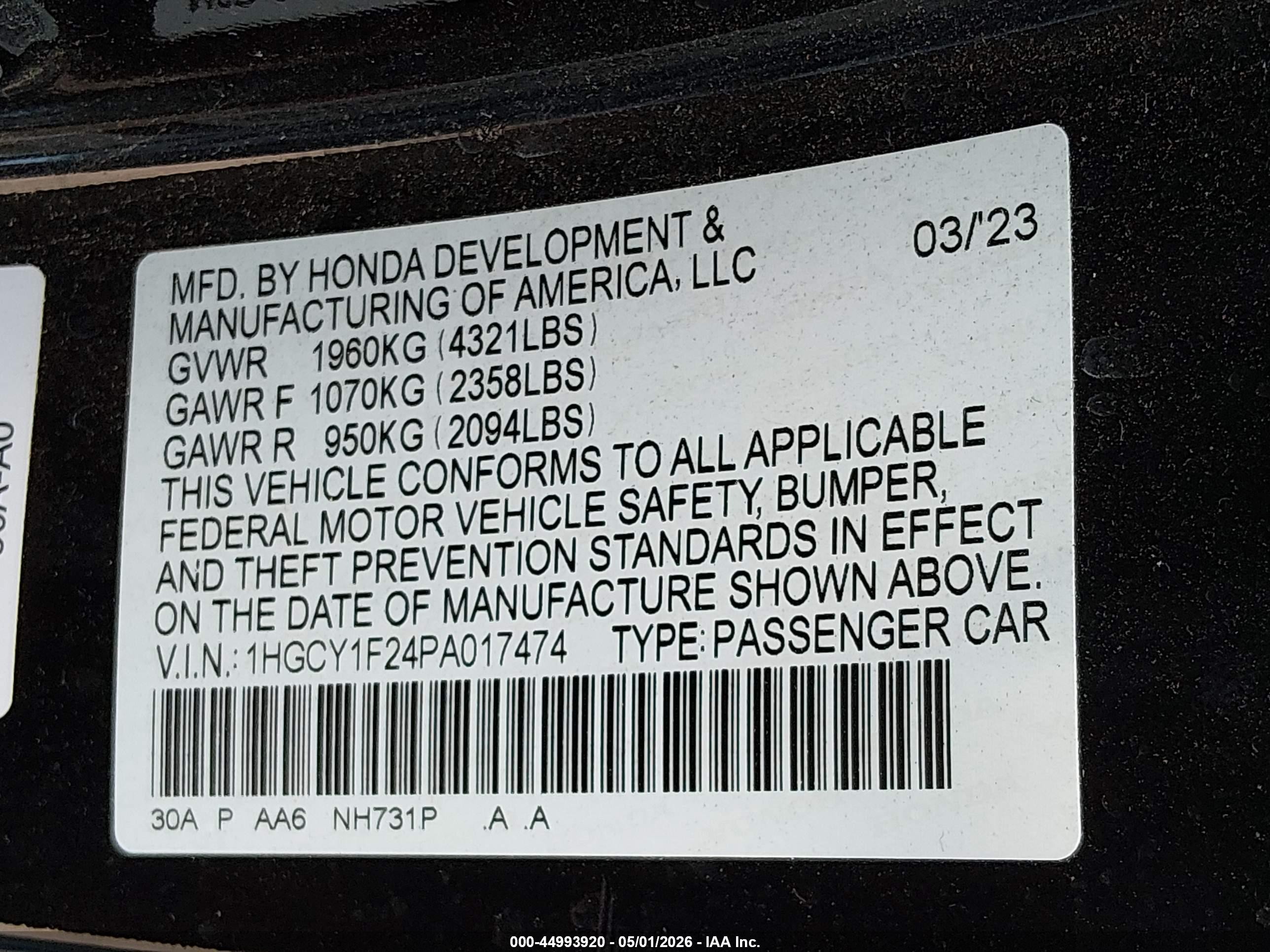2023 Honda Accord Lx Black vin: 1HGCY1F24PA017474