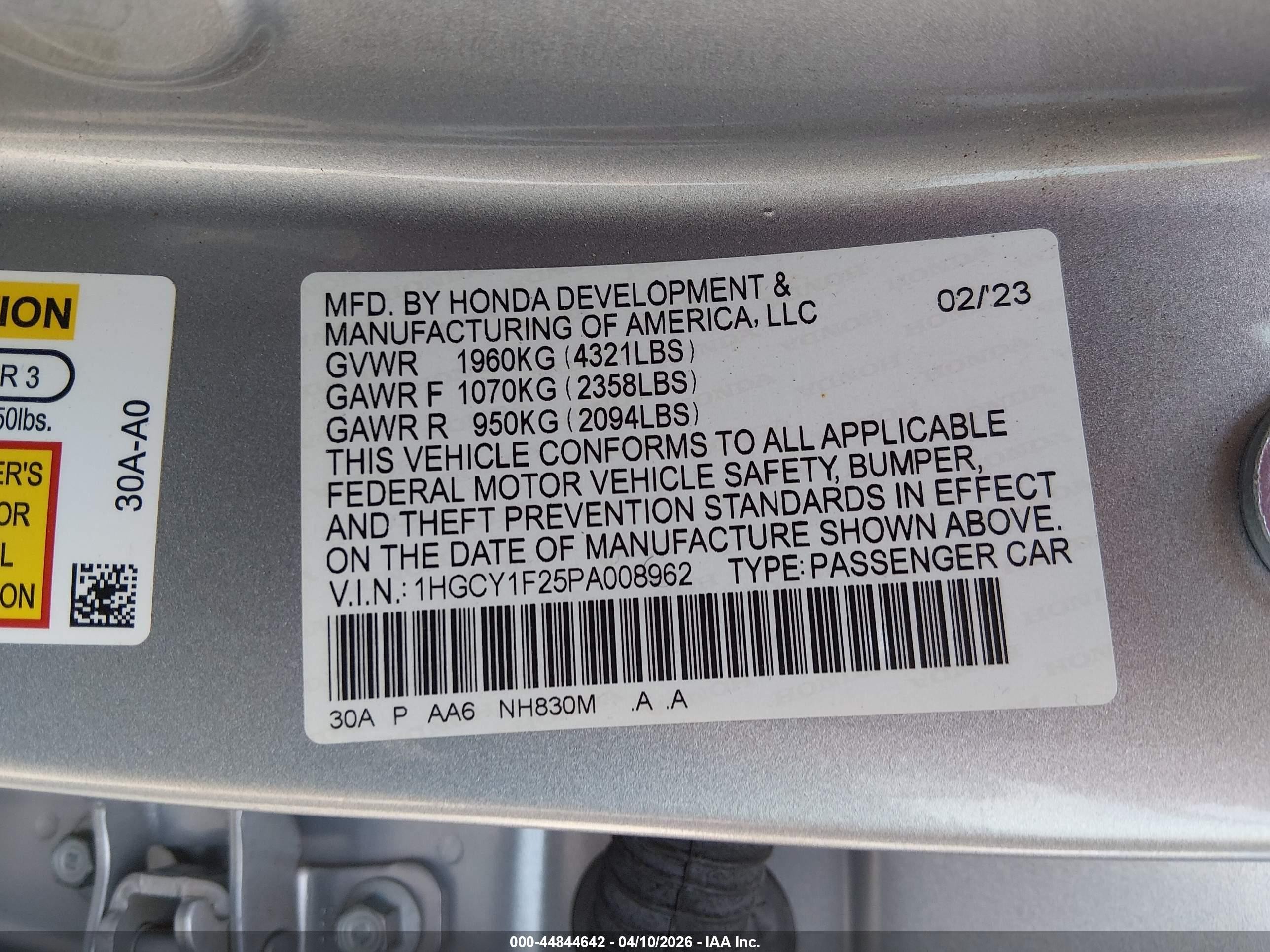 2023 Honda Accord Lx Pewter vin: 1HGCY1F25PA008962