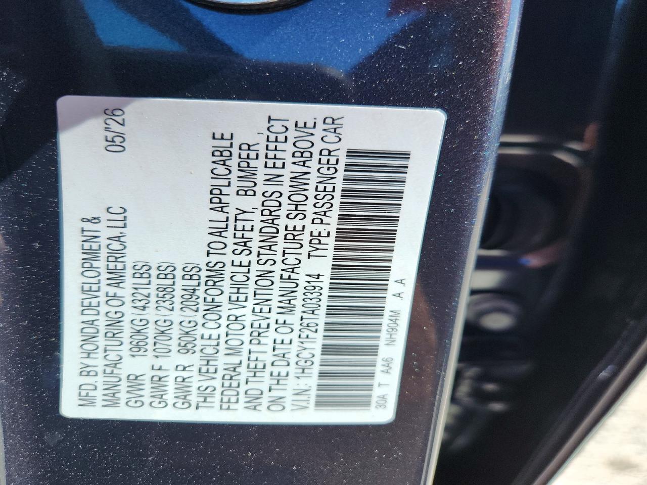 2026 Honda Accord Lx Gray vin: 1HGCY1F26TA033914