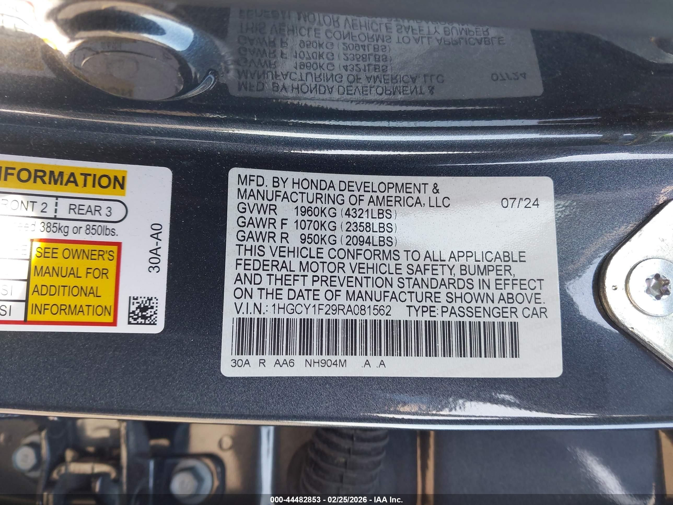 2024 Honda Accord Lx Gray vin: 1HGCY1F29RA081562