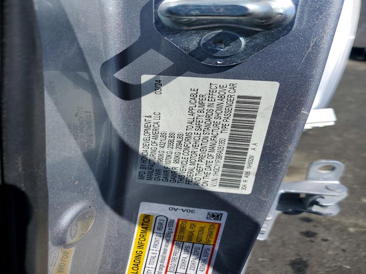 2024 Honda Accord Ex Silver vin: 1HGCY1F38RA051350